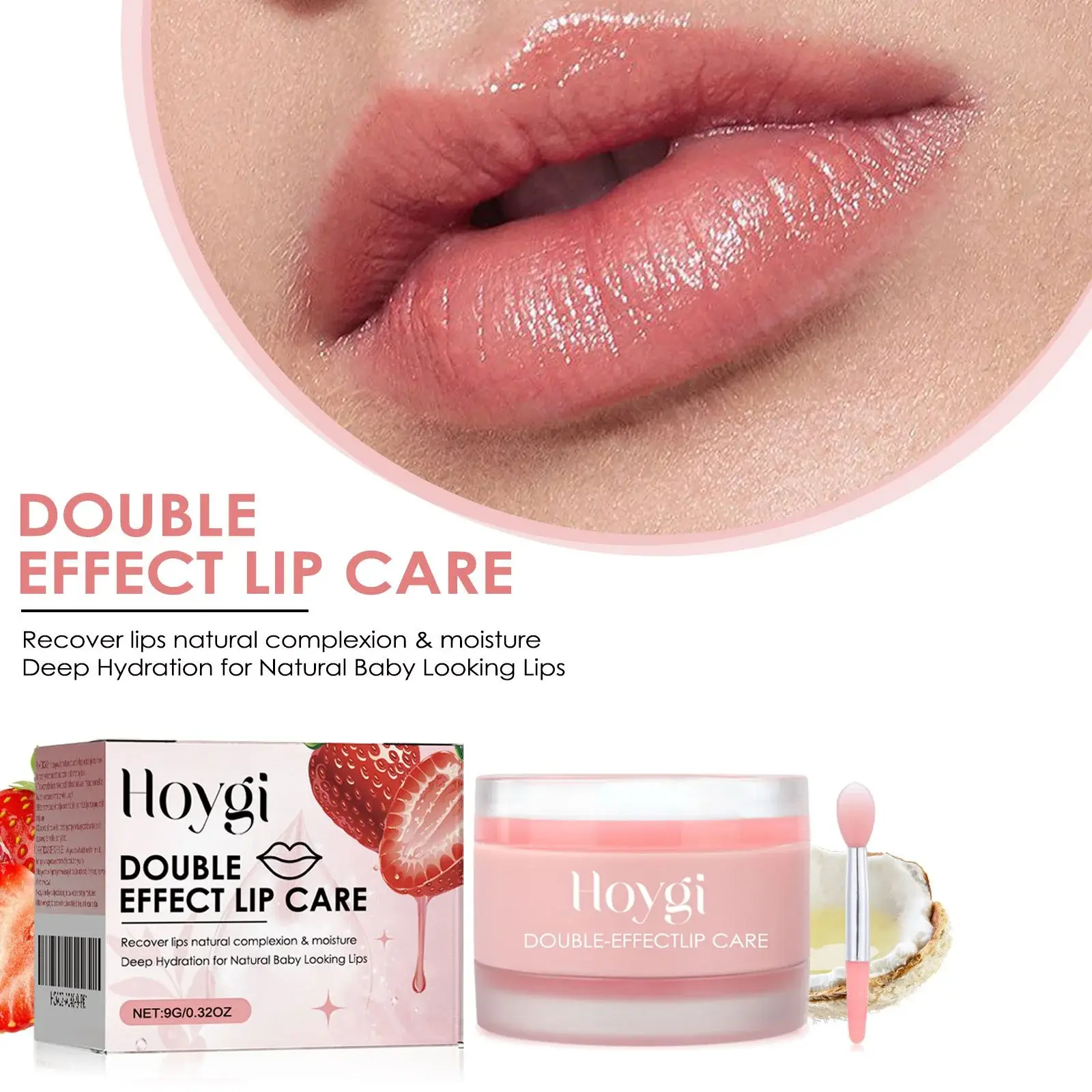 Double Effect Lip Balm Moisturizing & Exfoliating Treatment - Hoygi 2 HOA02 A046 9 PK1 1735203653004