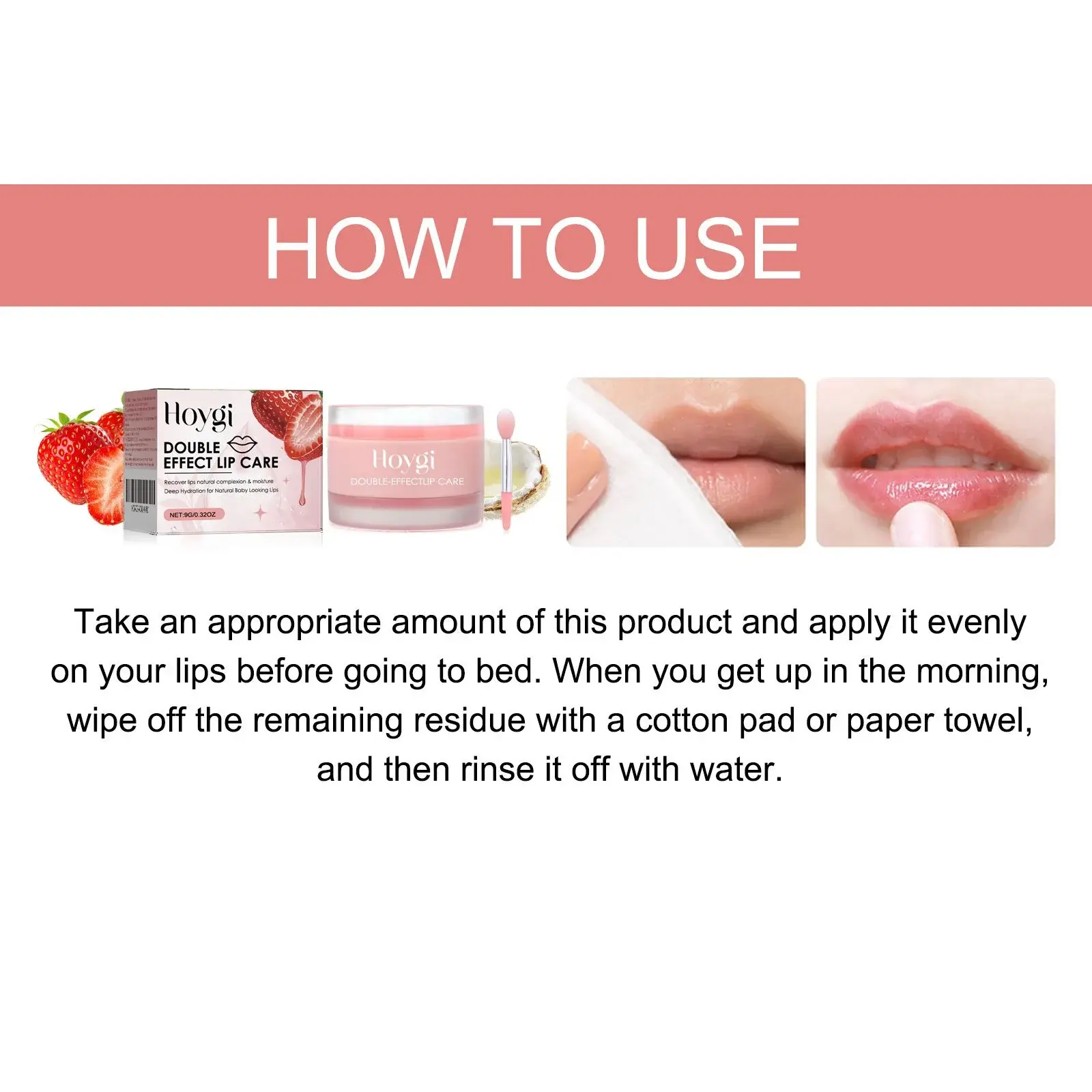 Double Effect Lip Balm Moisturizing & Exfoliating Treatment - Hoygi 4 HOA02 A046 9 PK1 1735203653017