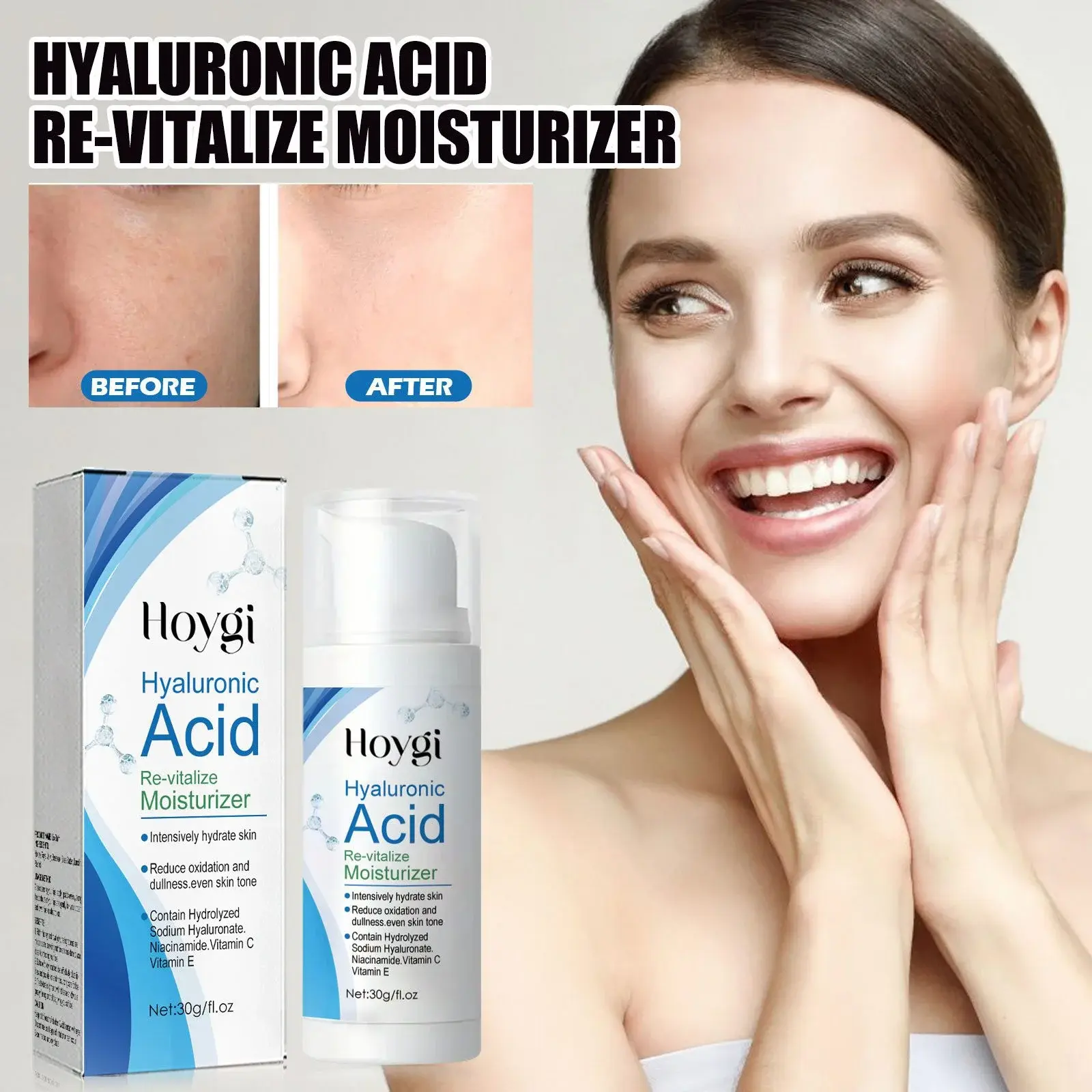 Hyaluronic Acid Cream with Vitamin C & E - Brightening Moisturizer 2 HOA02 A058 30 WH1 1005