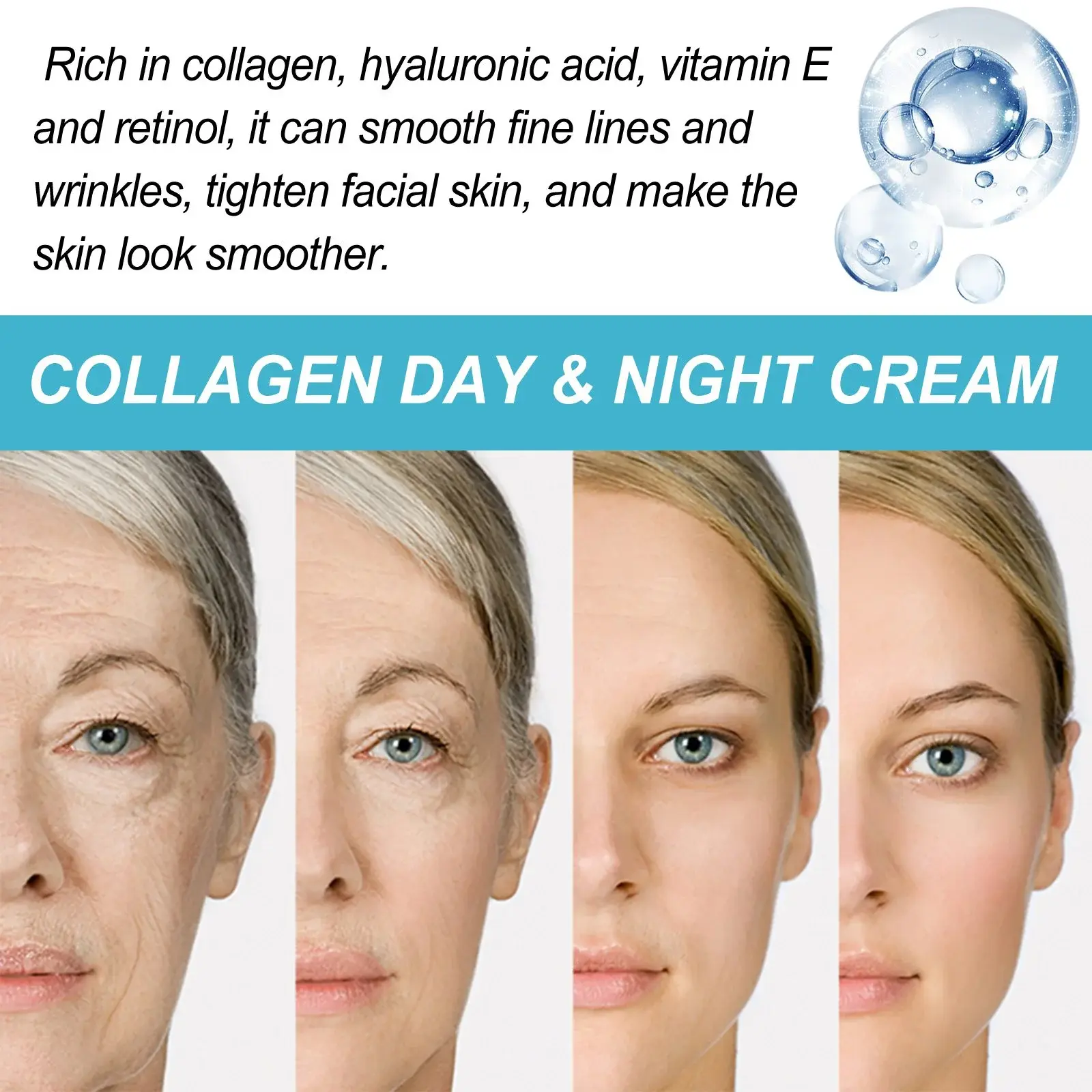 Collagen Day & Night Face Cream - Anti-Wrinkle & Firming Moisturizer 6 HOA02 A061 50 BK1 007