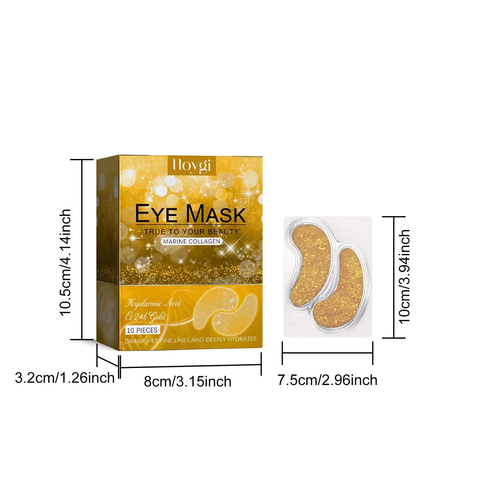 24k Gold Gel Eye Patches for Puffiness and Dark Circles 1 HOA02 A084 10 GD3 002