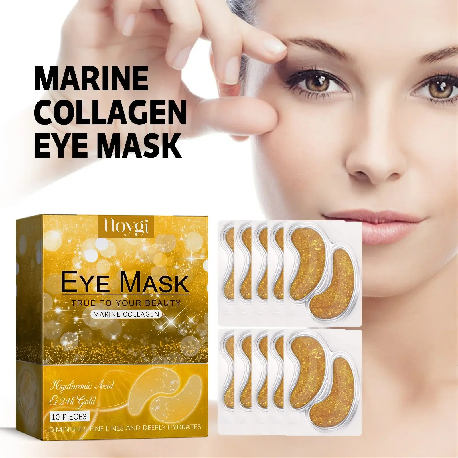 24k Gold Gel Eye Patches for Puffiness and Dark Circles 2 HOA02 A084 10 GD3 003