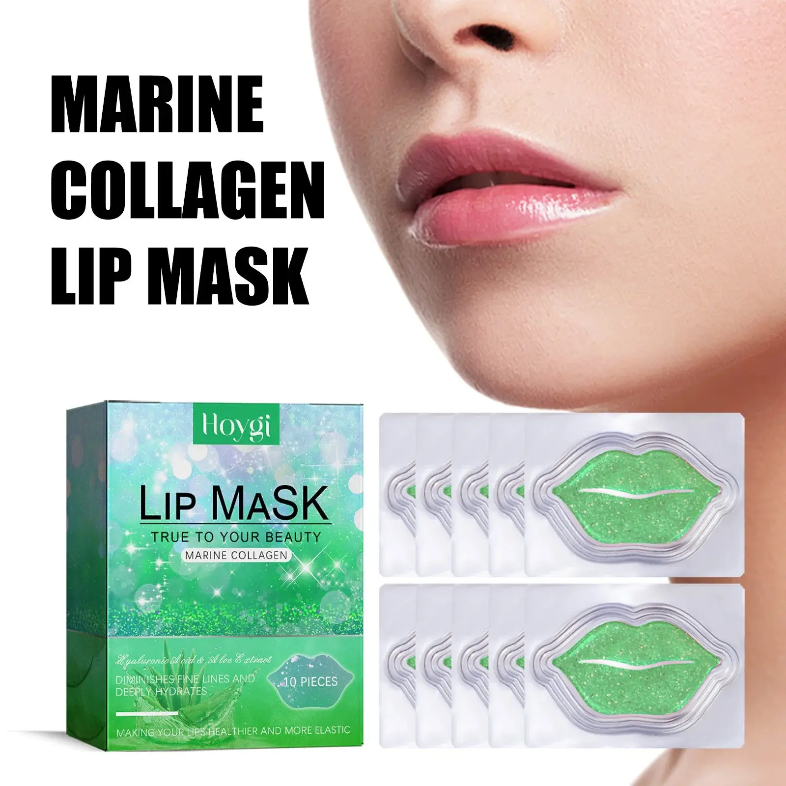 Marine Collagen & Aloe Lip Mask - Moisturizing & Exfoliating Care 2 HOA02 A084 10 GN1 003