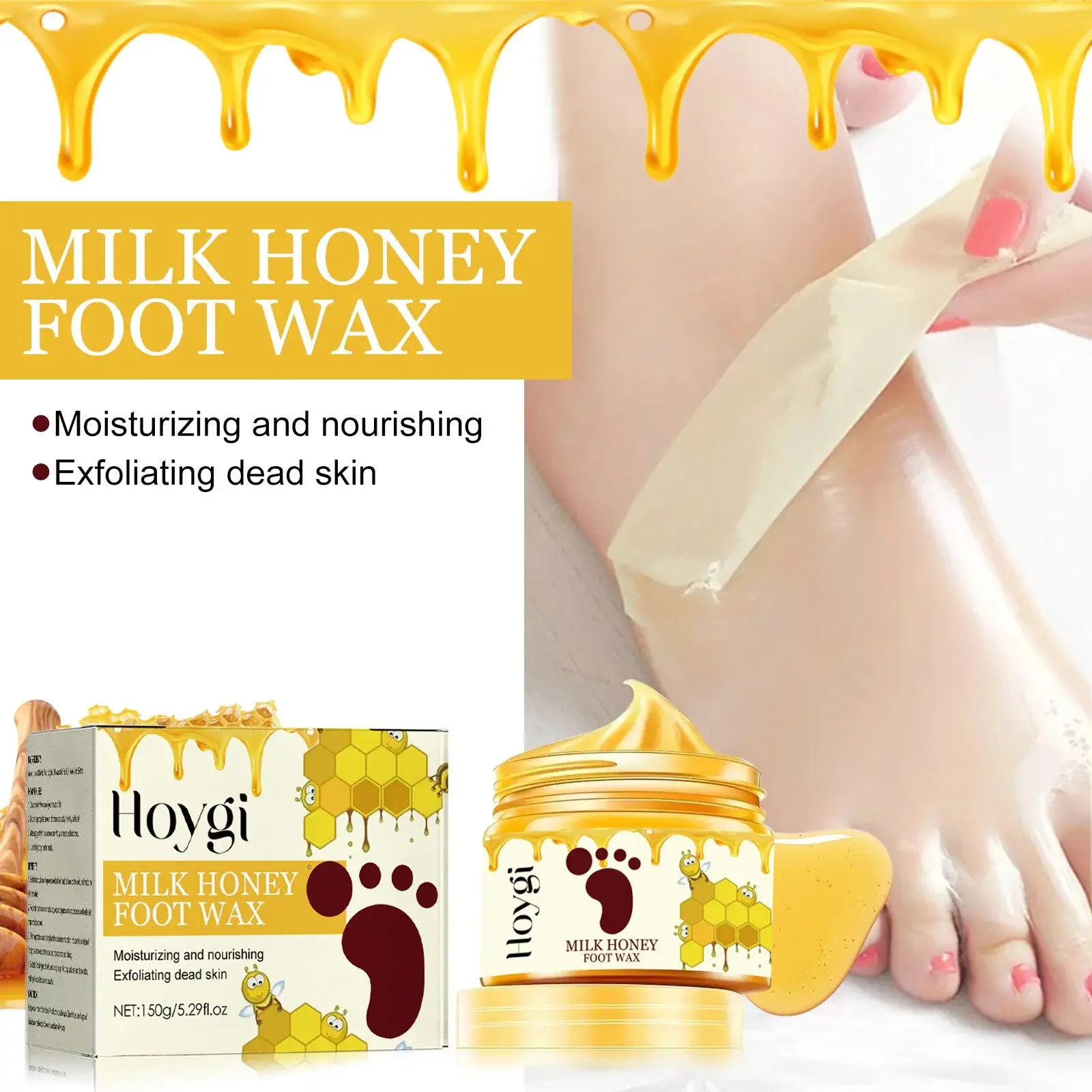 Honey Milk Peel-Off Hand & Foot Mask - Exfoliating & Hydrating Repair 2 HOA03 A005 150 YE1 003
