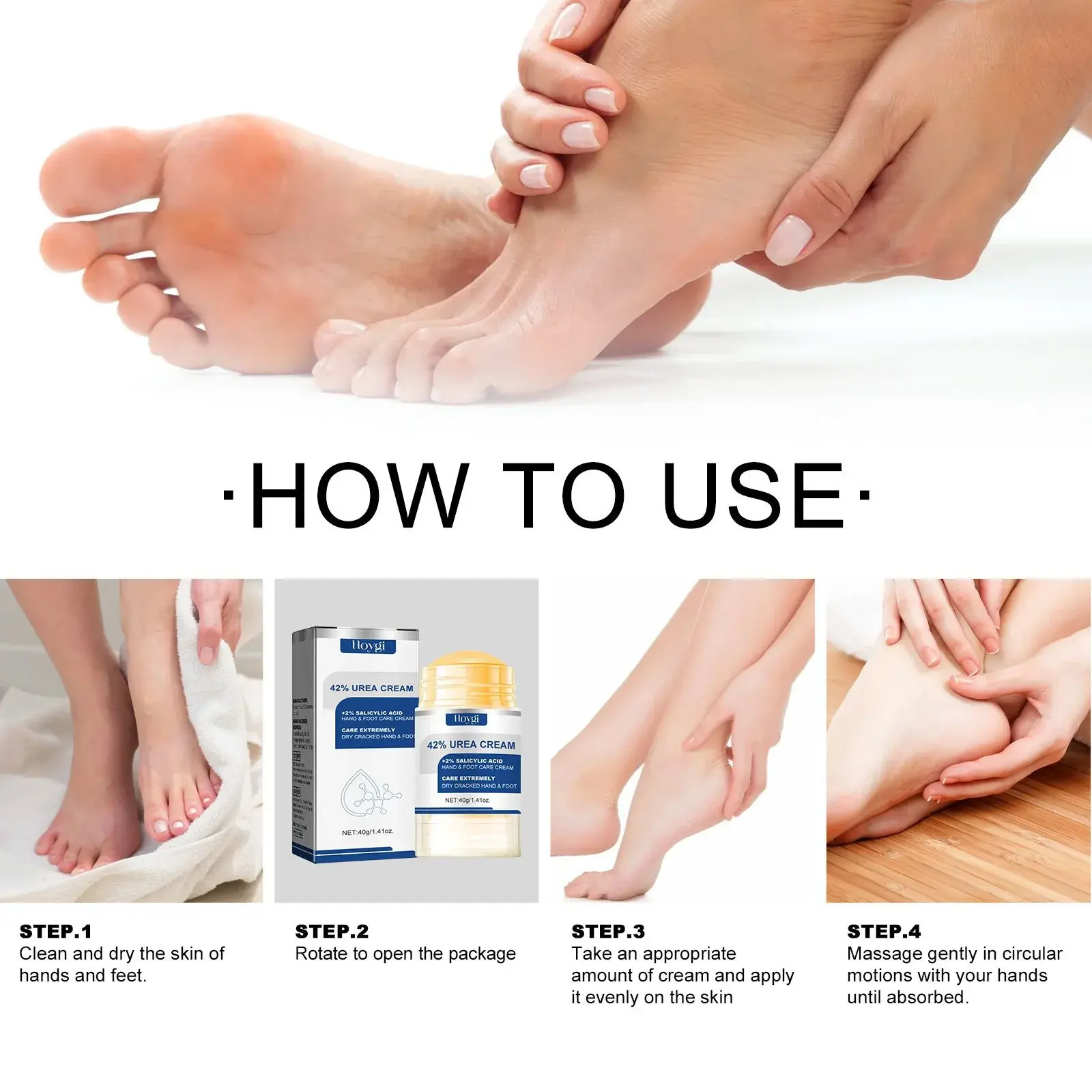 Hand and Foot Care Stick - Anti-Cracking Moisturizer with Shea Butter 3 HOA03 A006 40 WH1 004