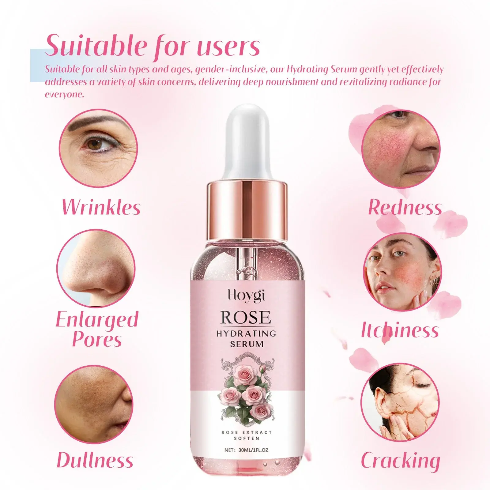 Rose & Aloe Moisturizing Facial Essence - Hydrating & Brightening 8 HOA05 A007 30 PK1 009