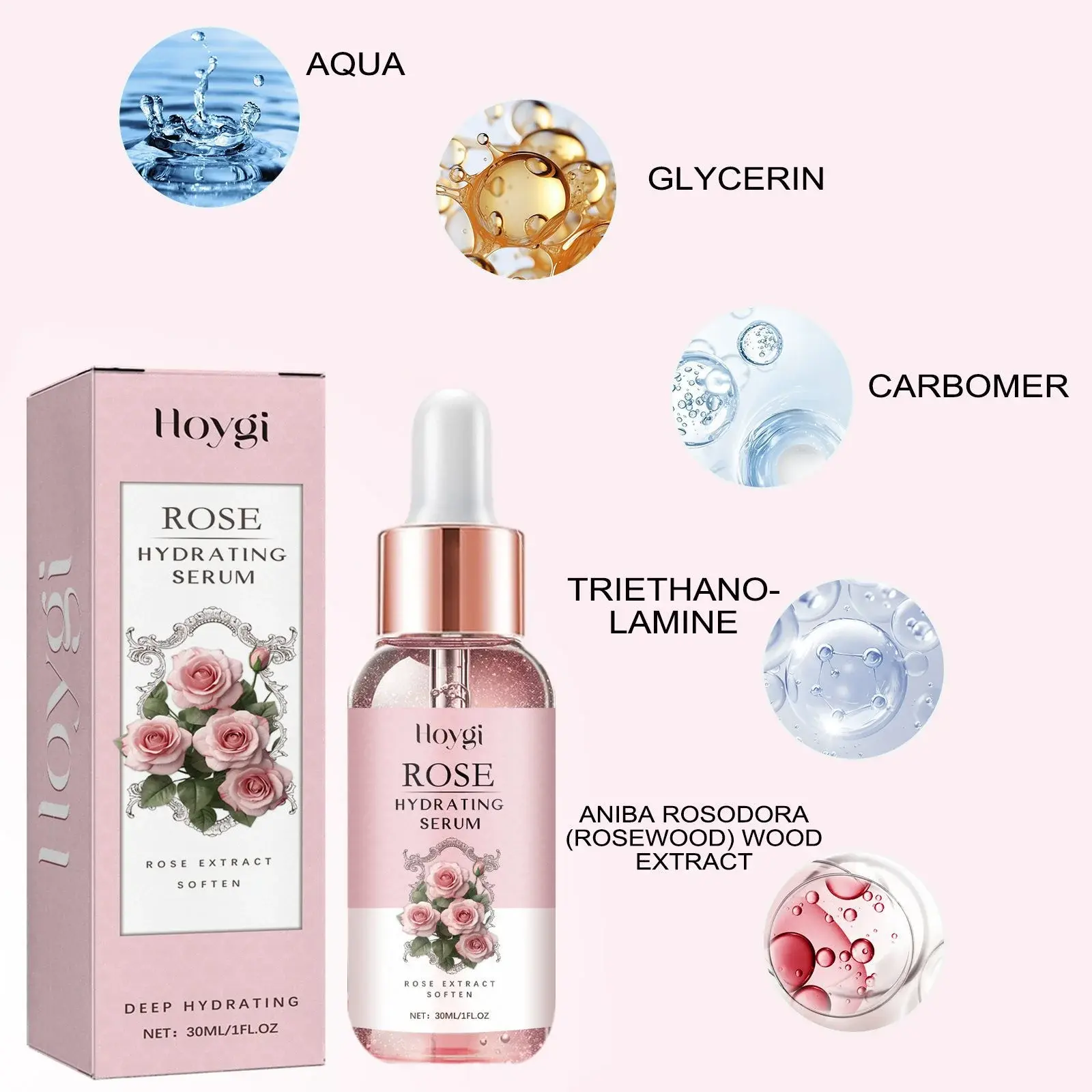 Rose & Aloe Moisturizing Facial Essence - Hydrating & Brightening 3 HOA05 A007 30 PK1 87393485