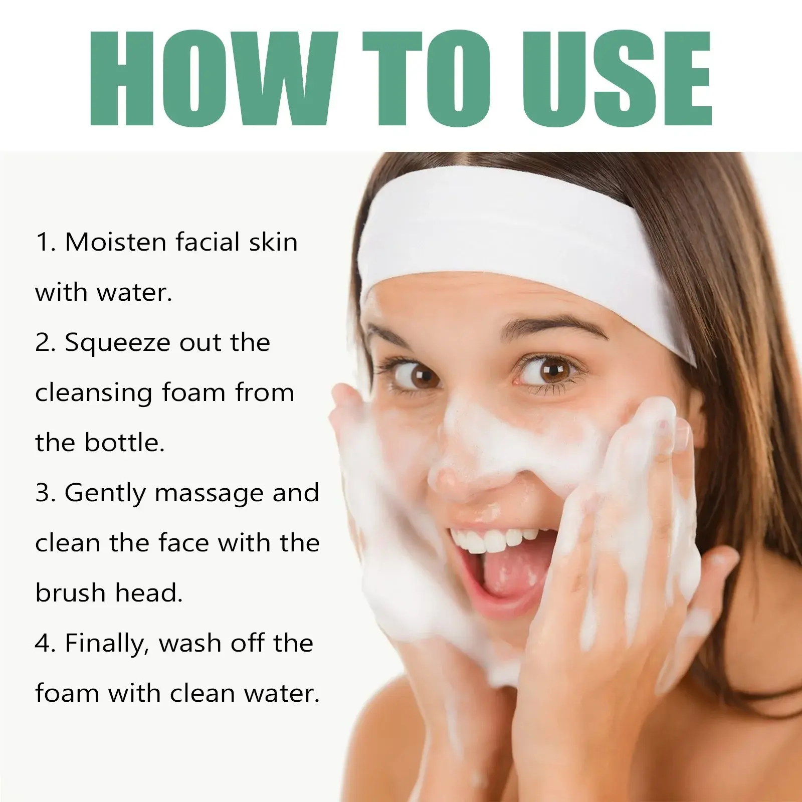 Green Tea Foam Cleanser with Aloe Vera for Acne-Prone Skin - Hoygi 3 HOA05 A008 100 GN2 004