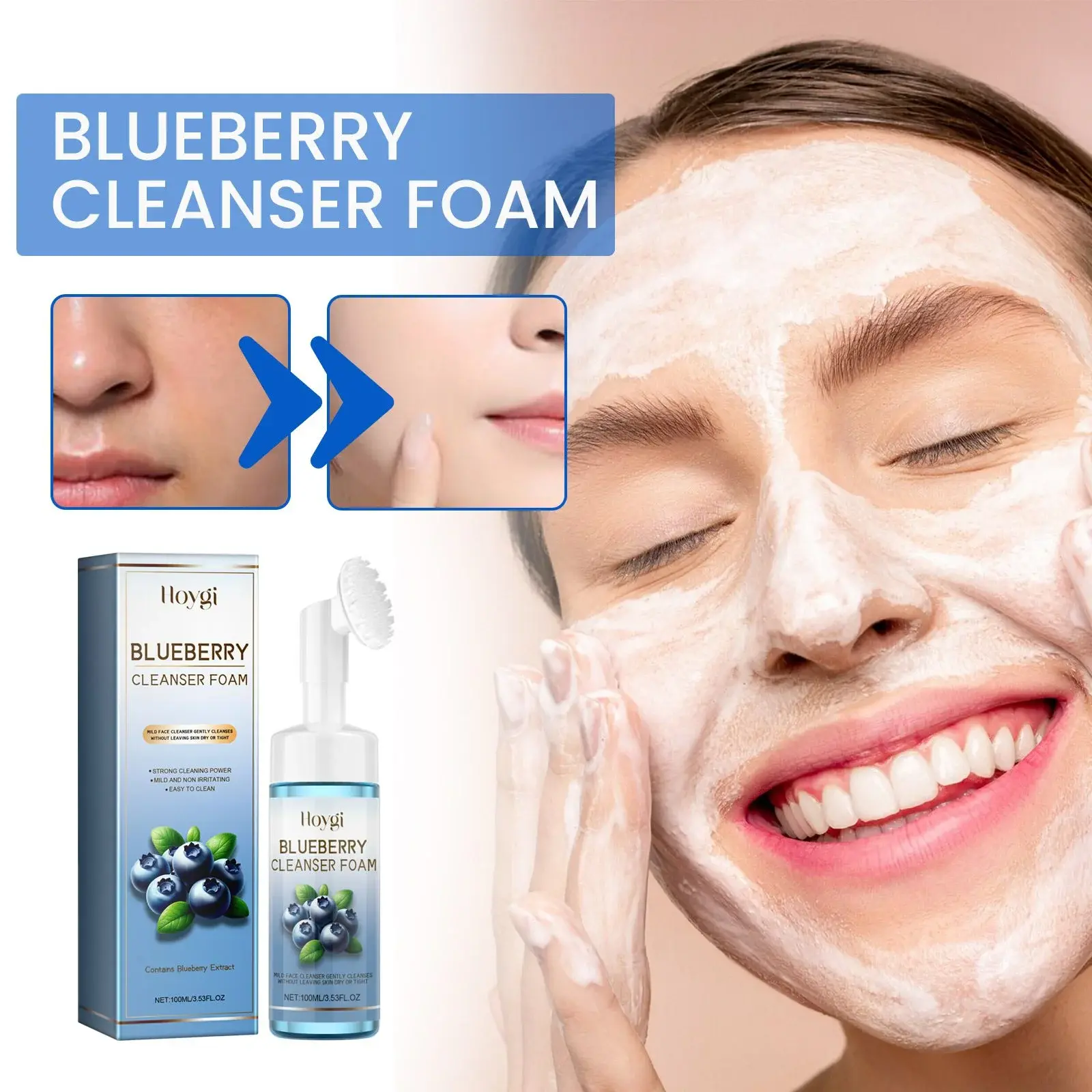 Blueberry Cleanser Foam - Gentle Face Cleanser for Blackheads 2 HOA05 A019 100 BU1 003