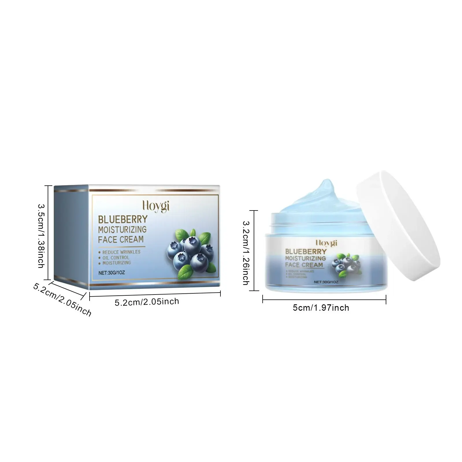 Natural Blueberry Brightening Cream - Anti-Wrinkle & Deep Cleansing Moisturizer 1 HOA05 A019 30 BU2 002