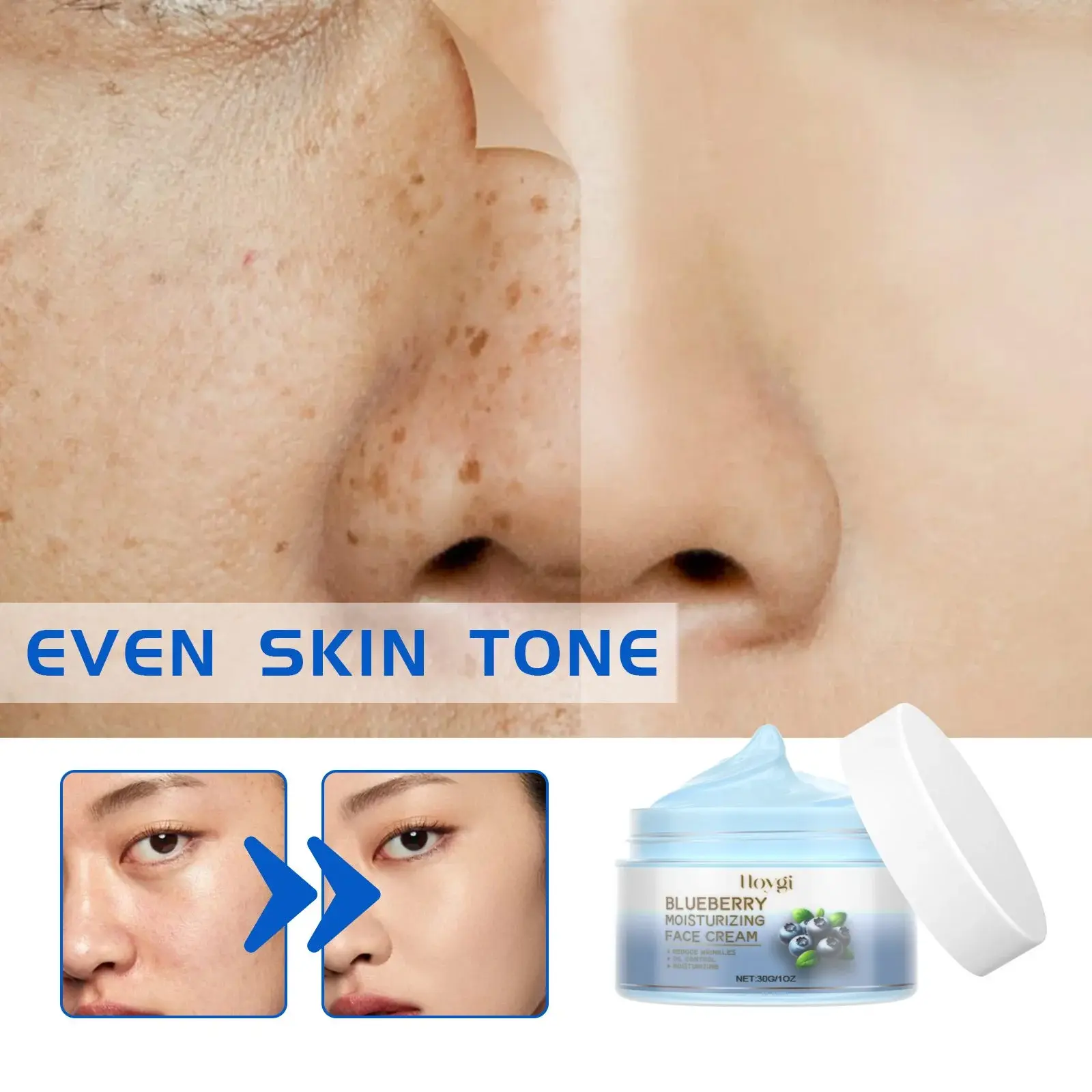 Natural Blueberry Brightening Cream - Anti-Wrinkle & Deep Cleansing Moisturizer 6 HOA05 A019 30 BU2 007