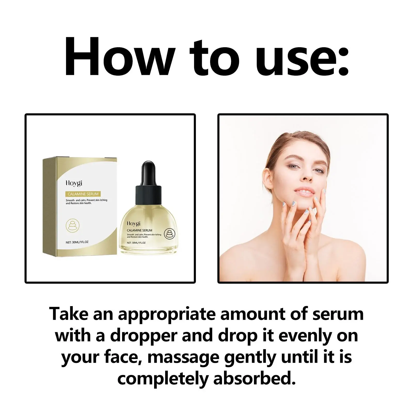 Calamine Serum for Dry Skin & Acne - Hydrating & Plumping Formula 4 HOA05 A022 30 GD1 004