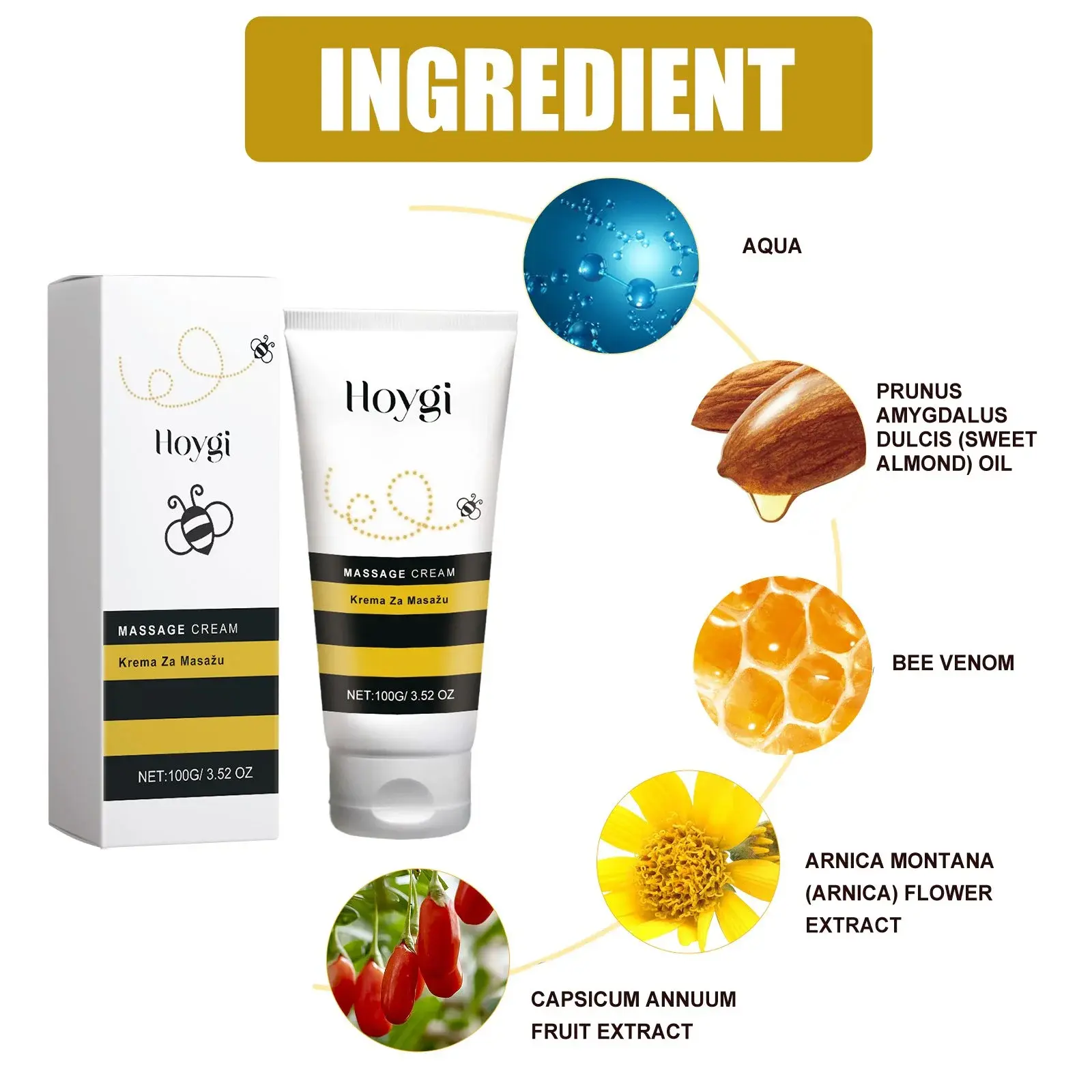 Massage Cream for Joint, Muscle & Bone Relief - Soothing Formula 3 HOA05 A030 100 WH1 004