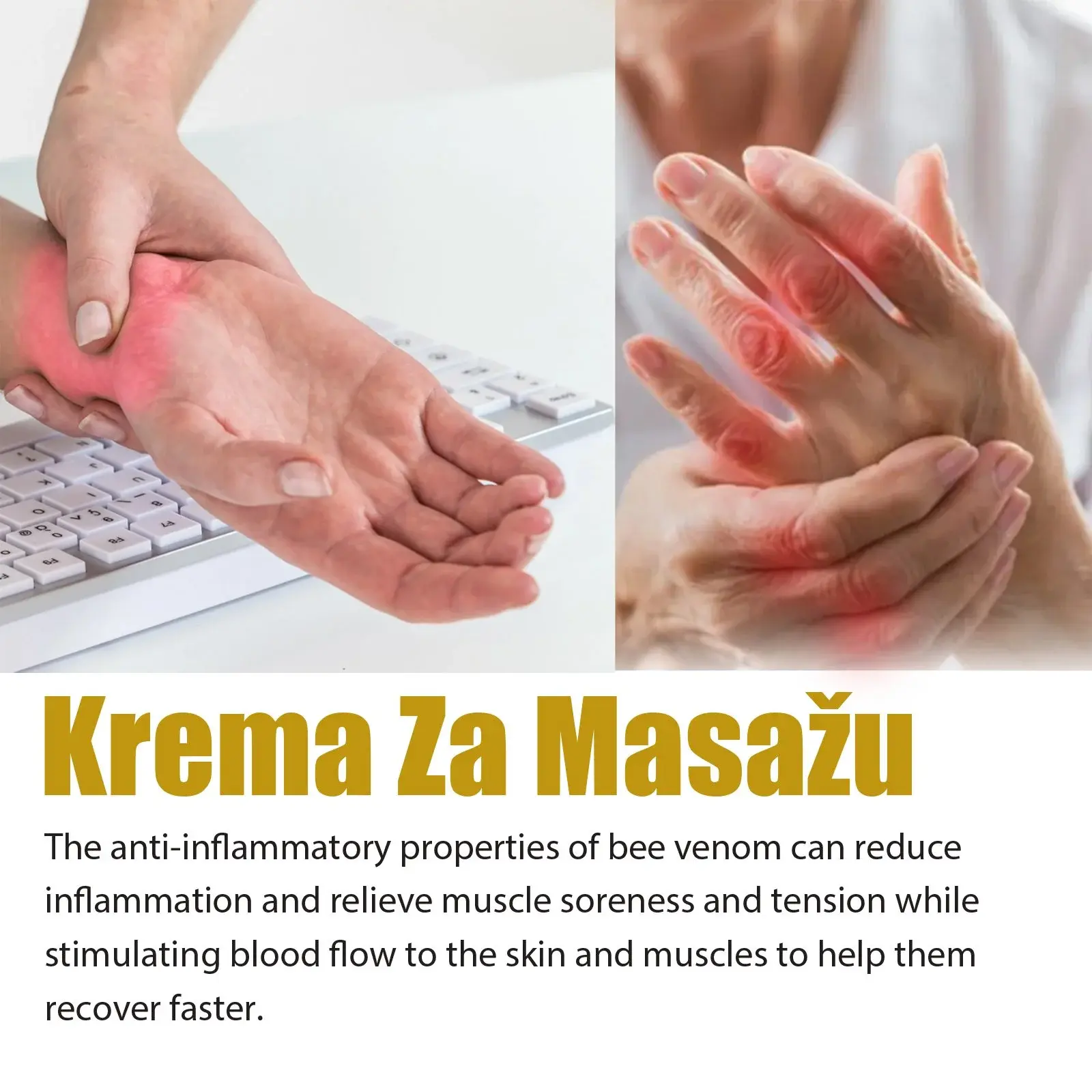 Massage Cream for Joint, Muscle & Bone Relief - Soothing Formula 5 HOA05 A030 100 WH1 006