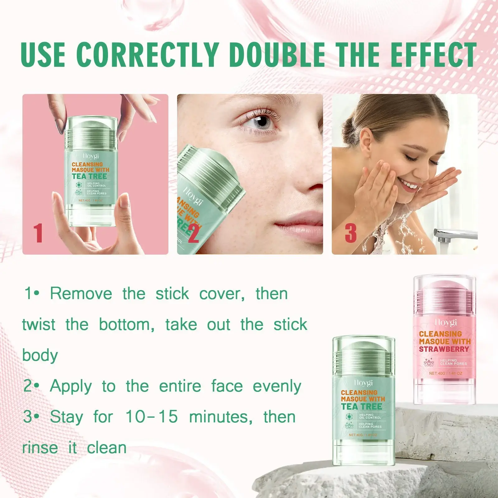 Tea Tree Cleansing Clay Mask Stick - Deep Pore & Acne Care 4 HOA05 A033 40 GN1 004