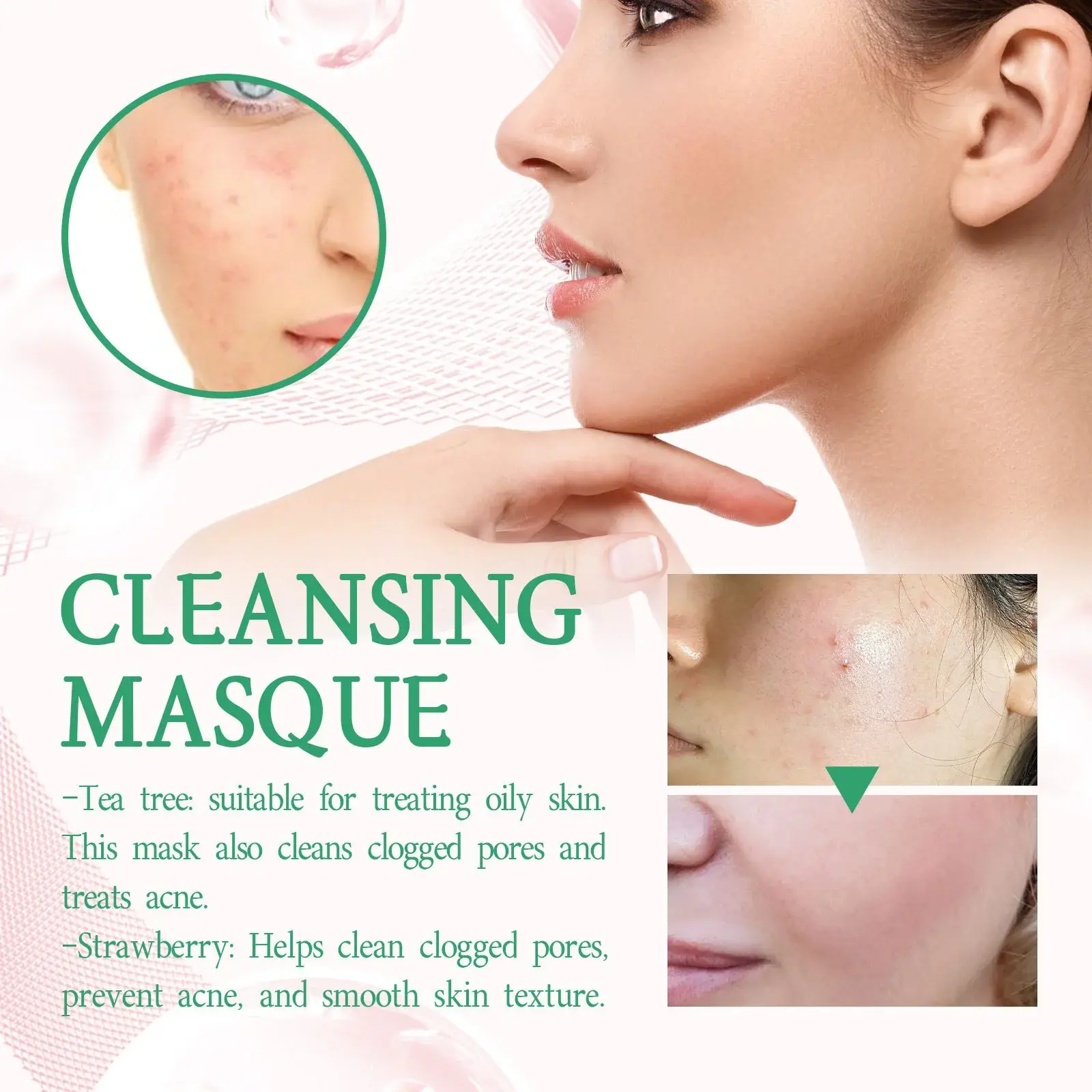Strawberry Clay Mask Stick for Deep Cleansing & Acne Support - Hoygi 7 HOA05 A033 40 PK1 007