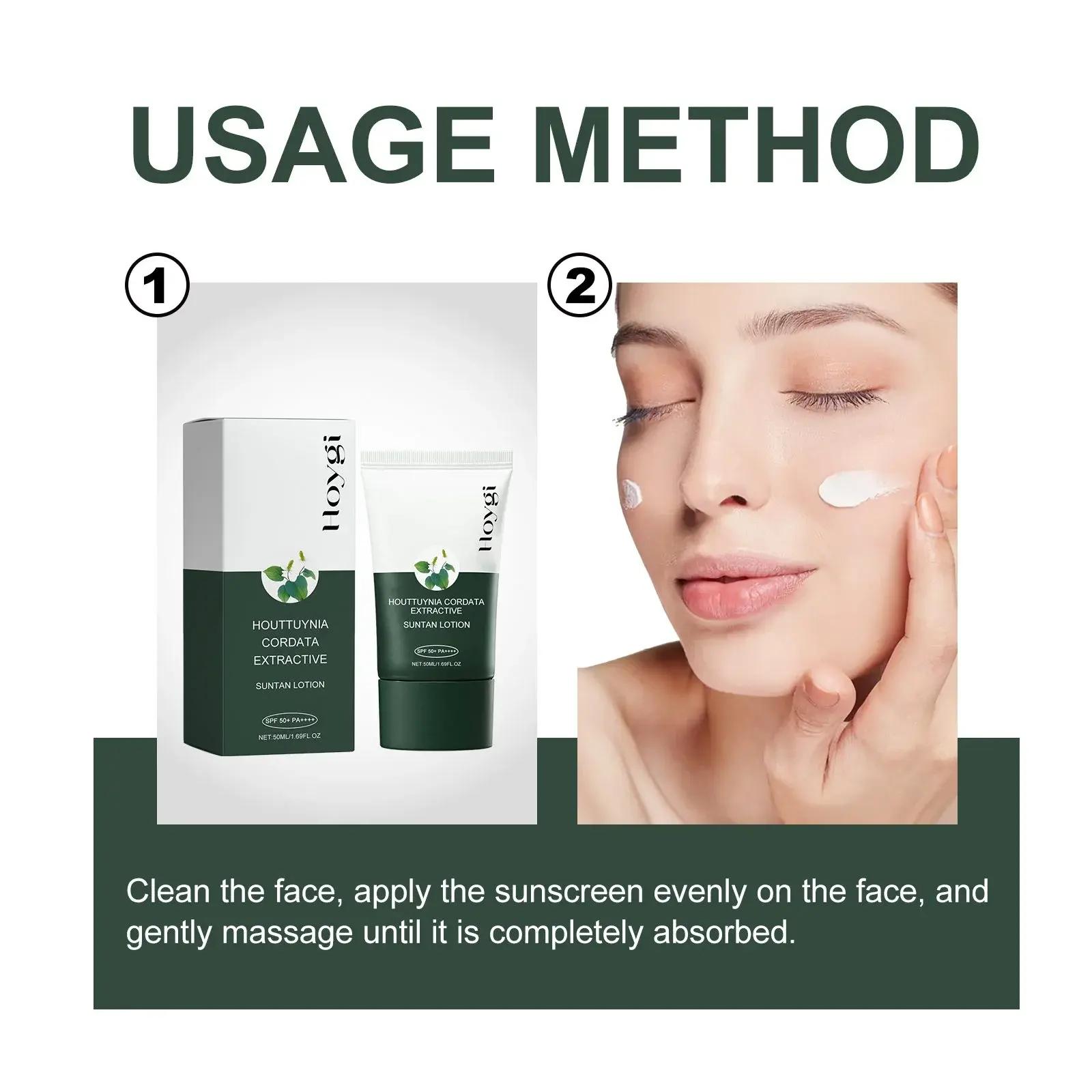 Houttuynia Cordata Moisturizer - Hydrating UV Protection Formula 4 HOA05 A035 50 GN1 004