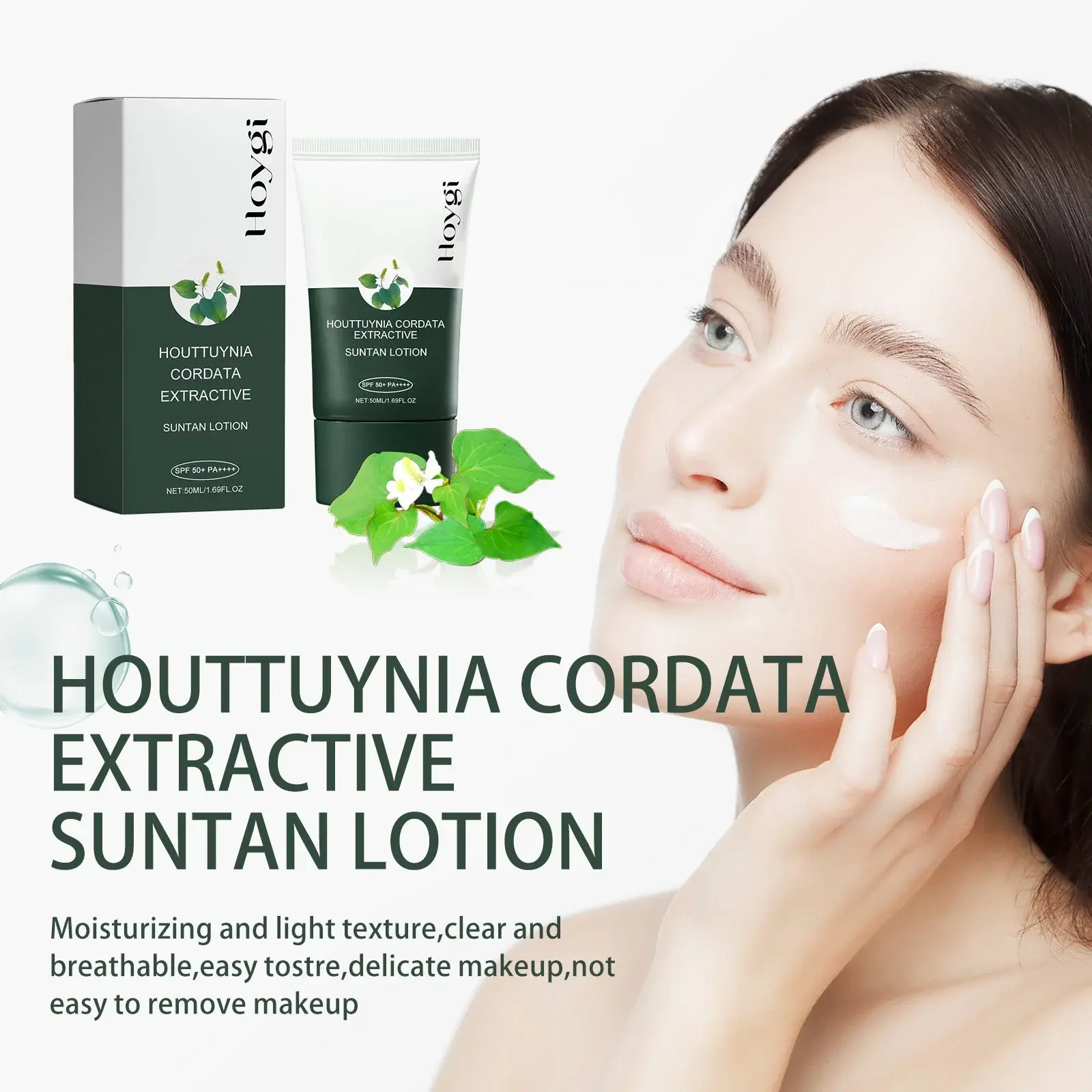 Houttuynia Cordata Moisturizer - Hydrating UV Protection Formula 8 HOA05 A035 50 GN1 008