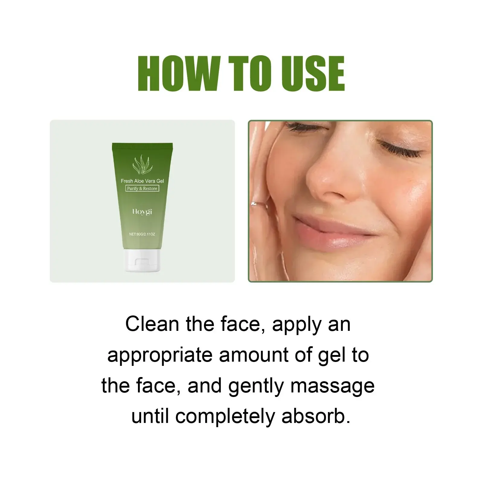 Fresh Aloe Vera Gel for Face - Soothing & Hydrating After Sun Care 4 HOA05 A037 60 GN1 004