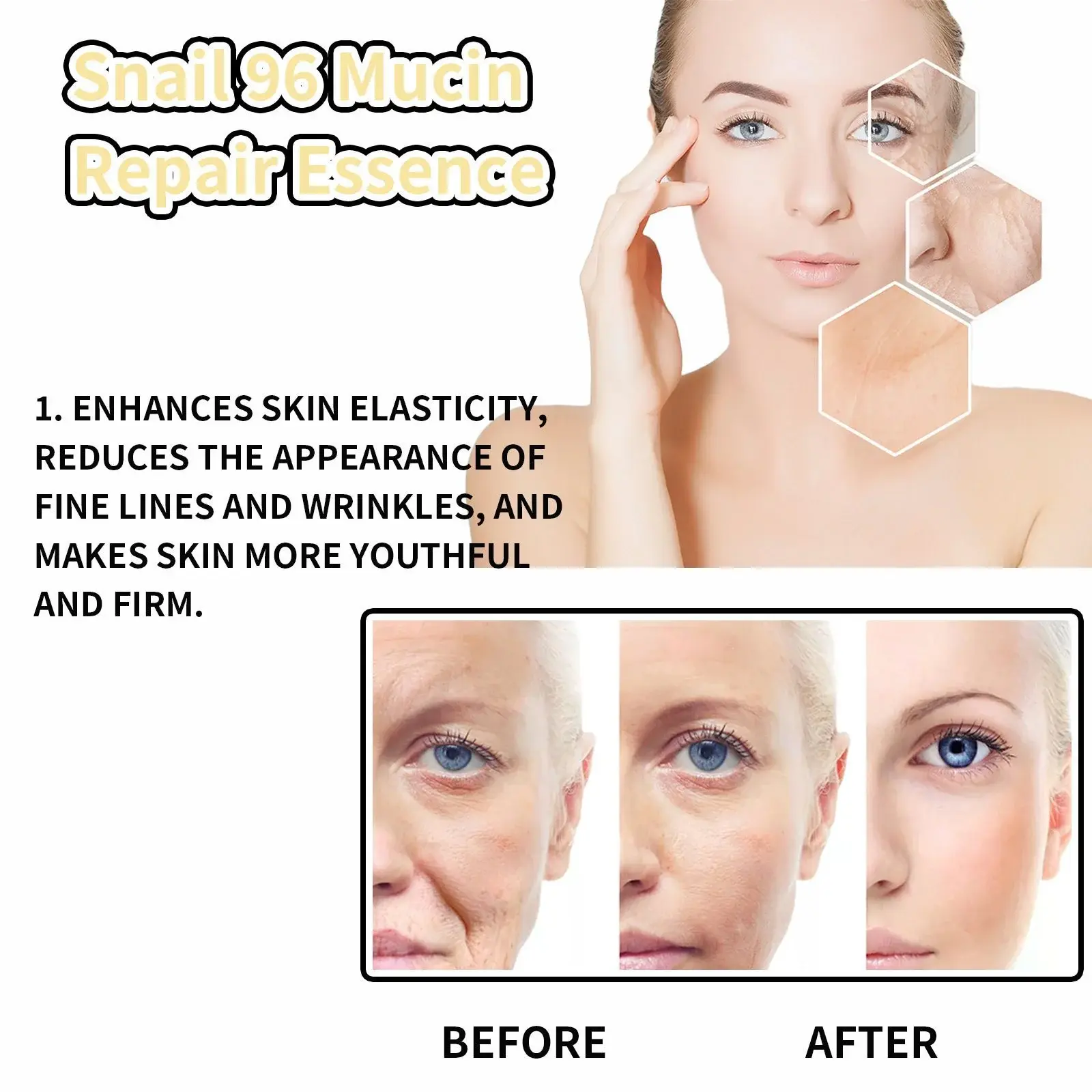 Snail 96 Mucin Repair Essence for Fine Lines & Firming - Hoygi 8 HOA05 A068 100 WH1 008