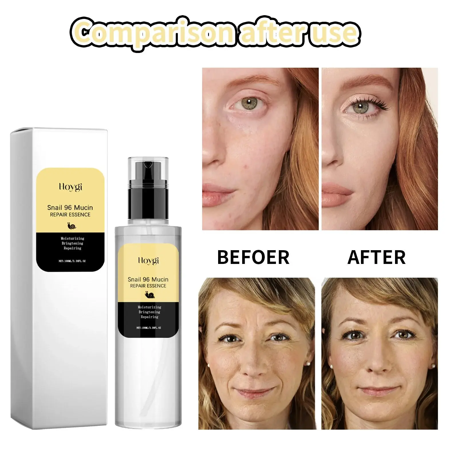 Snail 96 Mucin Repair Essence for Fine Lines & Firming - Hoygi 9 HOA05 A068 100 WH1 009