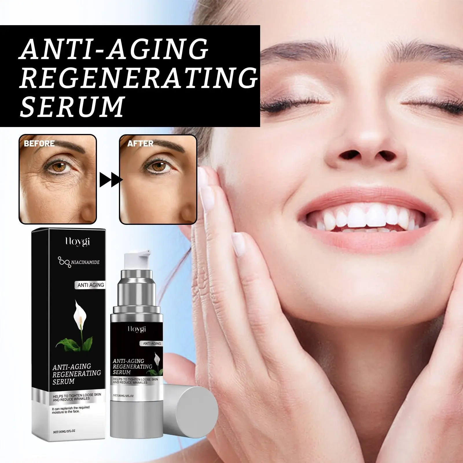 Anti-Aging Regenerating Serum with Hyaluronic Acid & Niacinamide 2 HOA05 A069 30 BK1 003
