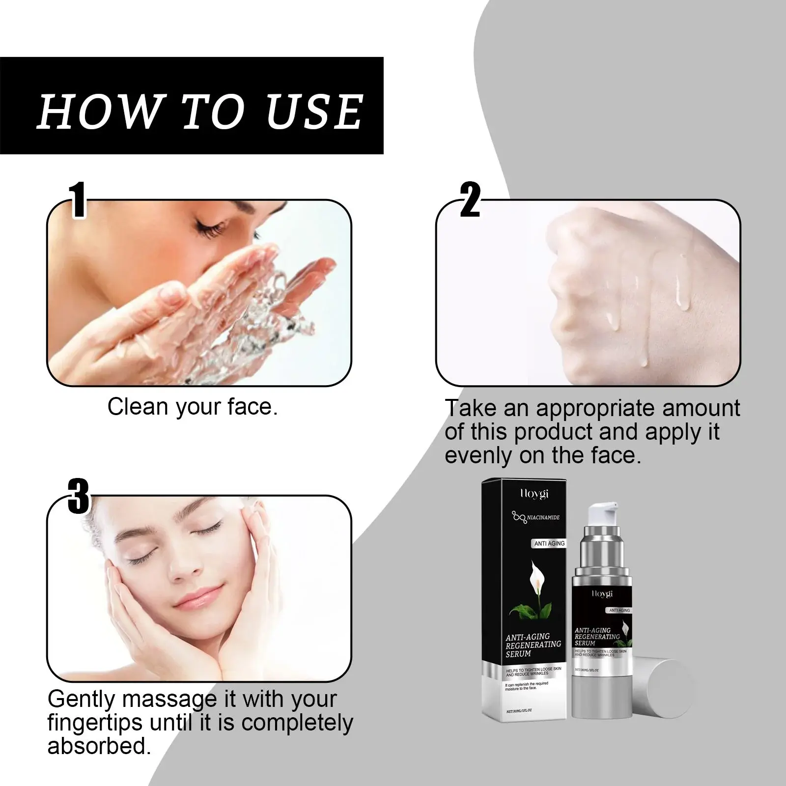 Anti-Aging Regenerating Serum with Hyaluronic Acid & Niacinamide 4 HOA05 A069 30 BK1 005