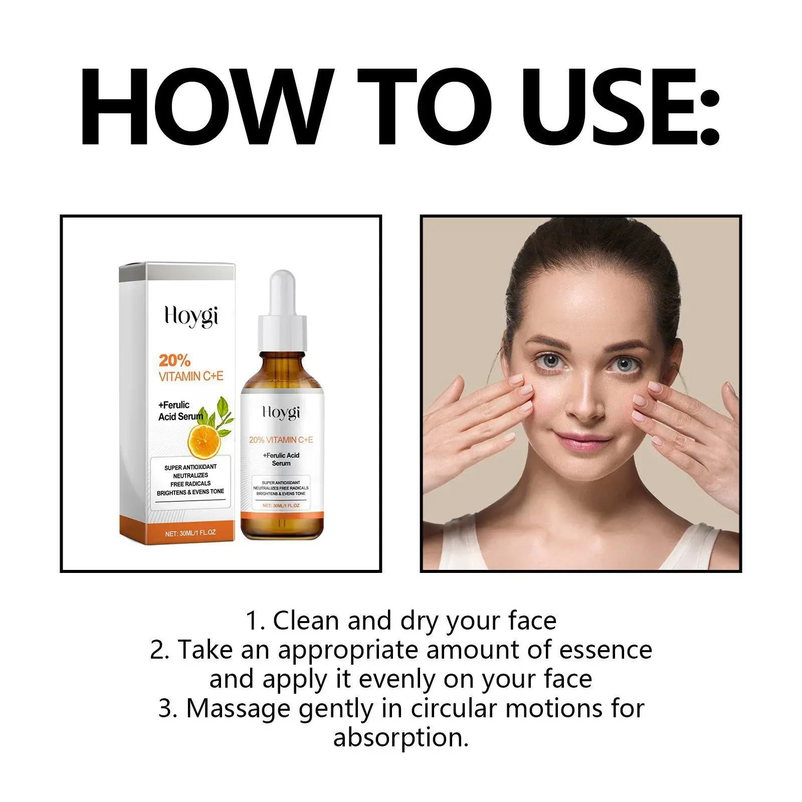 Vitamin C E Ferulic Acid Serum - Brightening & Moisturizing Formula 4 HOA05 A093 30 WH1 004