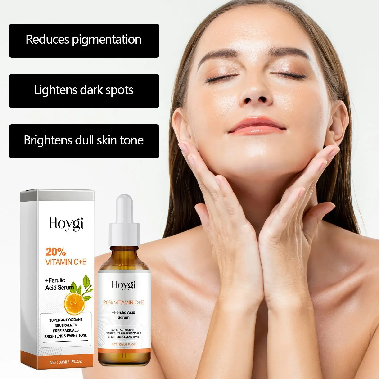 Vitamin C E Ferulic Acid Serum - Brightening & Moisturizing Formula 6 HOA05 A093 30 WH1 006