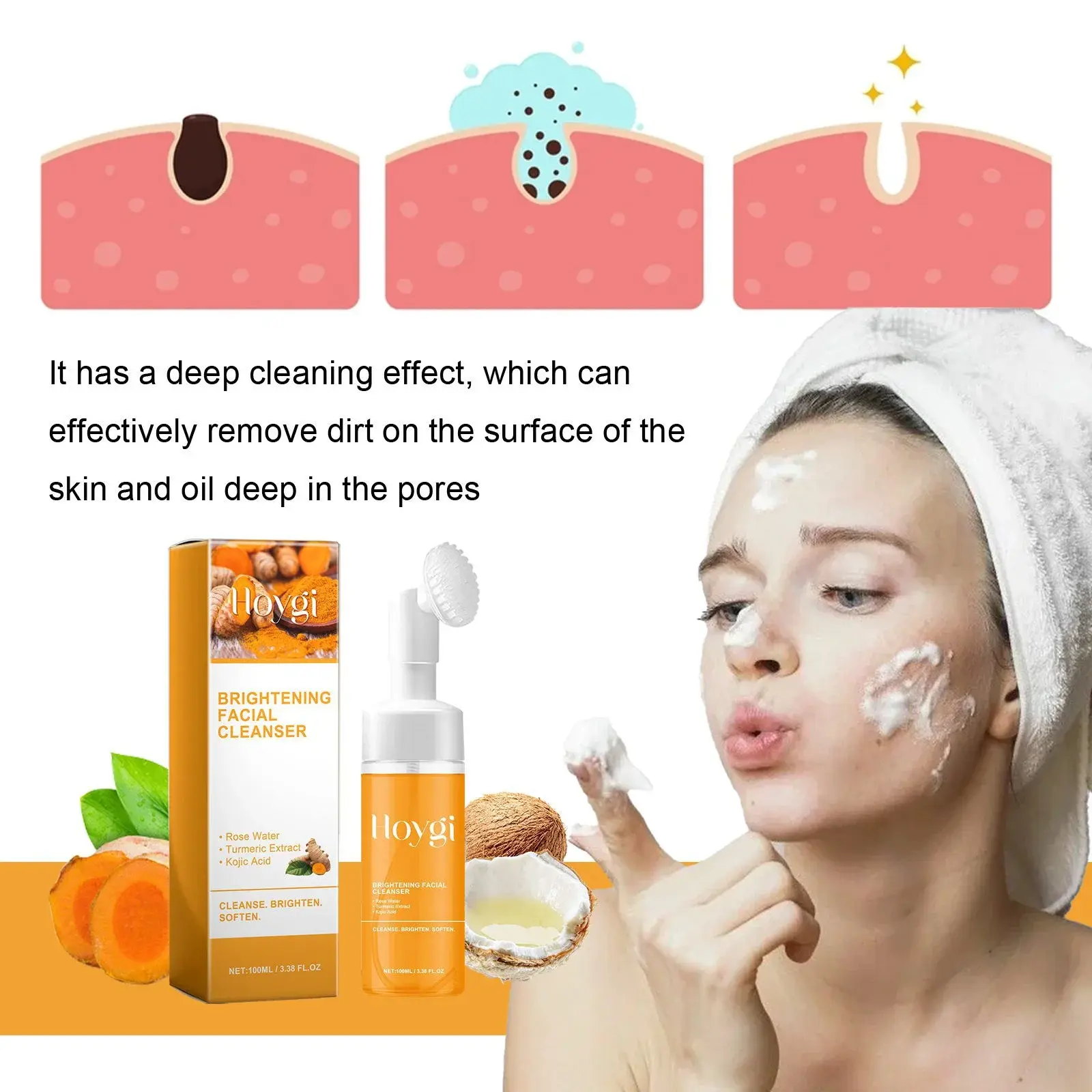 Brightening Facial Cleanser Deep Cleansing for Acne-Prone Skin - Hoygi 6 HOA05 A094 100 OG1 007