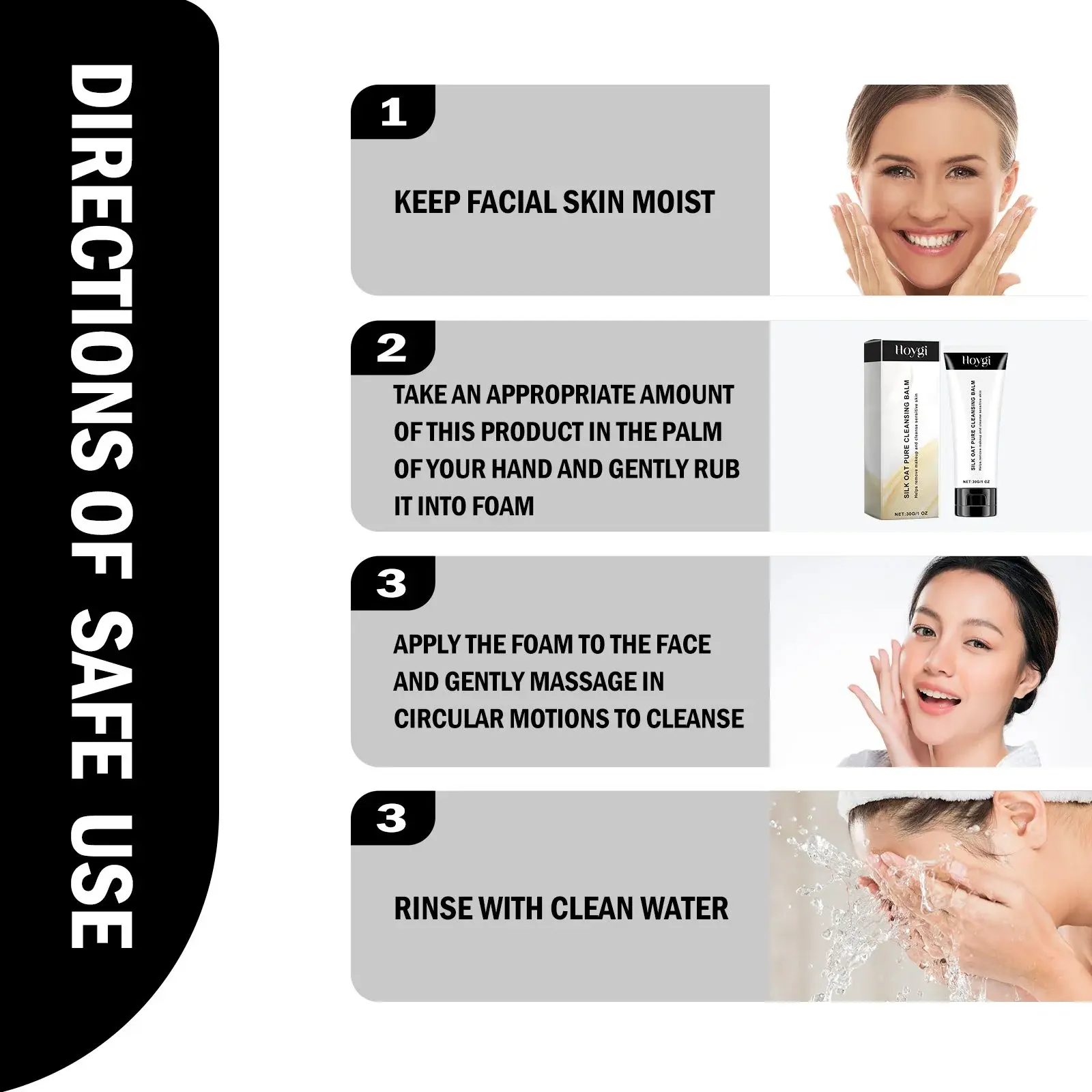 Oatmeal Cleanser - Gentle Pore Cleansing & Moisturizing Face Wash 4 HOA05 A106 30 WH1 1019