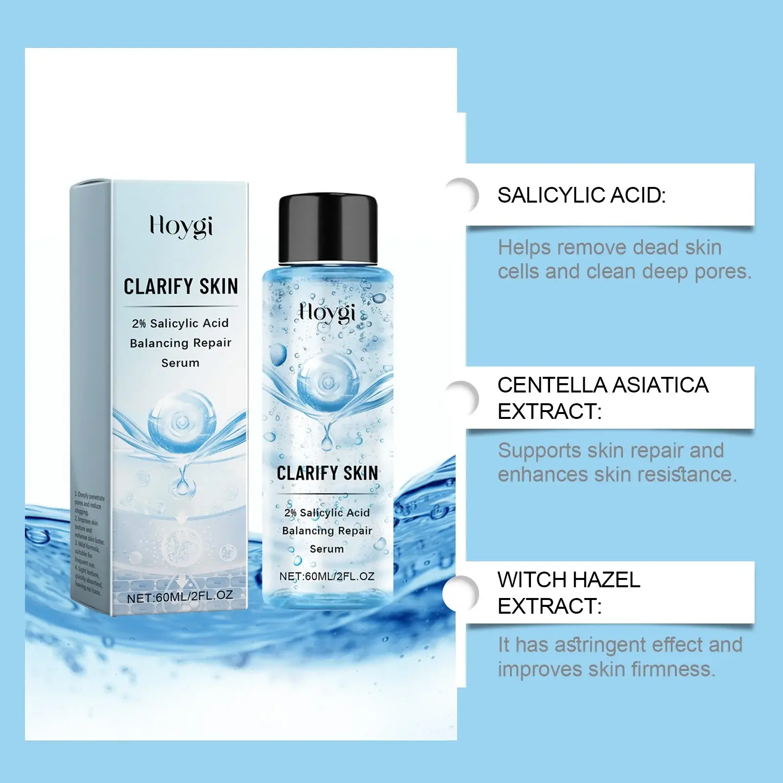 2% Salicylic Acid Serum - Exfoliating & Pore Refining Formula 7 HOA05 A112 60 BU1 007