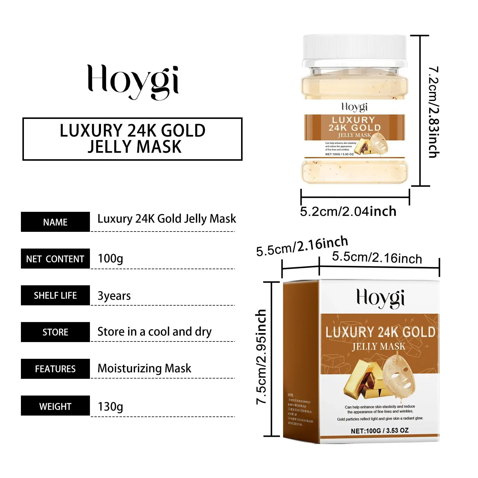 24k Gold Hydrating Mask Powder - Firming & Anti-Wrinkle Treatment 1 HOA05 A116 100 WH5 001