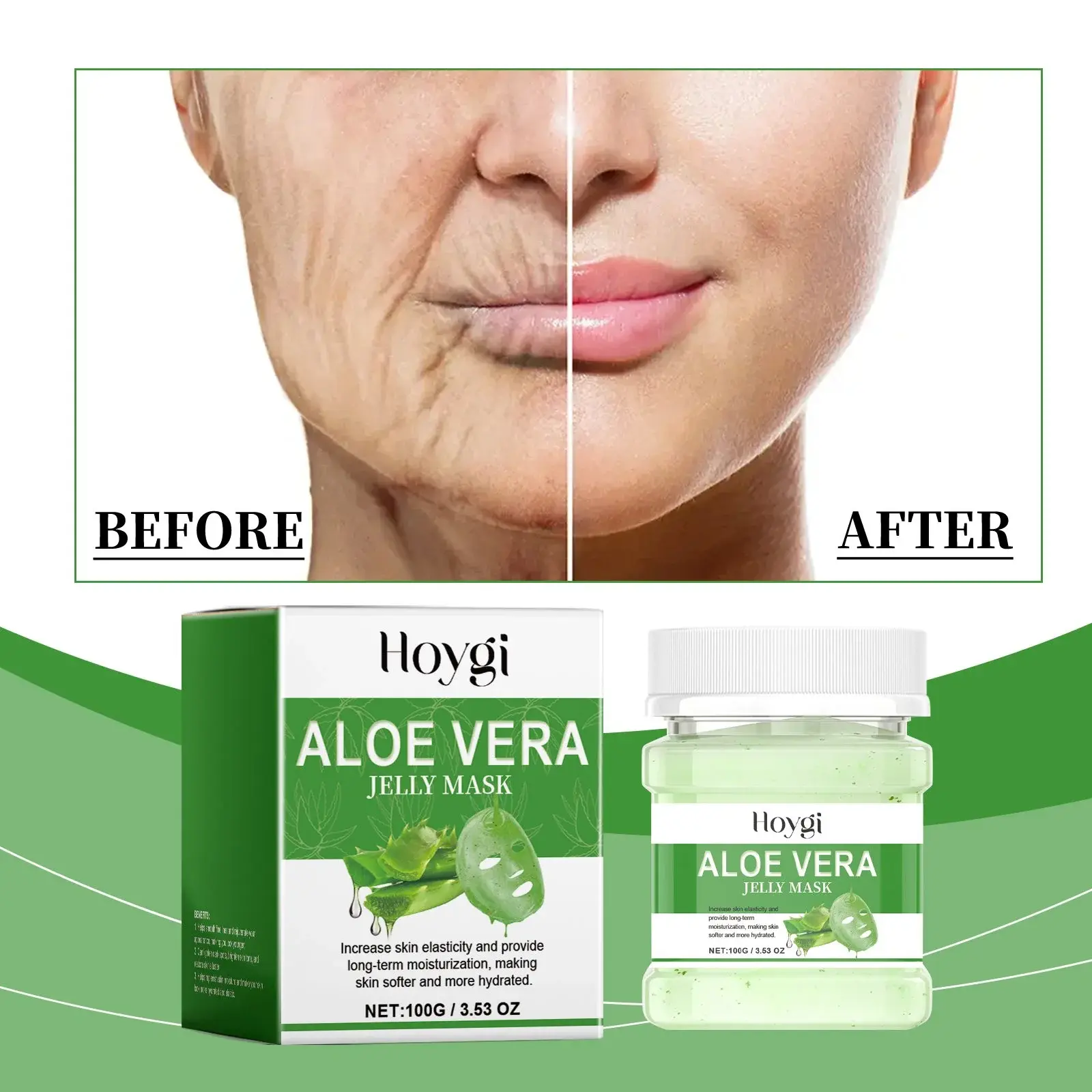 Aloe Vera Moisturizing Mask Powder for Hydration and Pore Refining 2 HOA05 A116 100 WH8 002