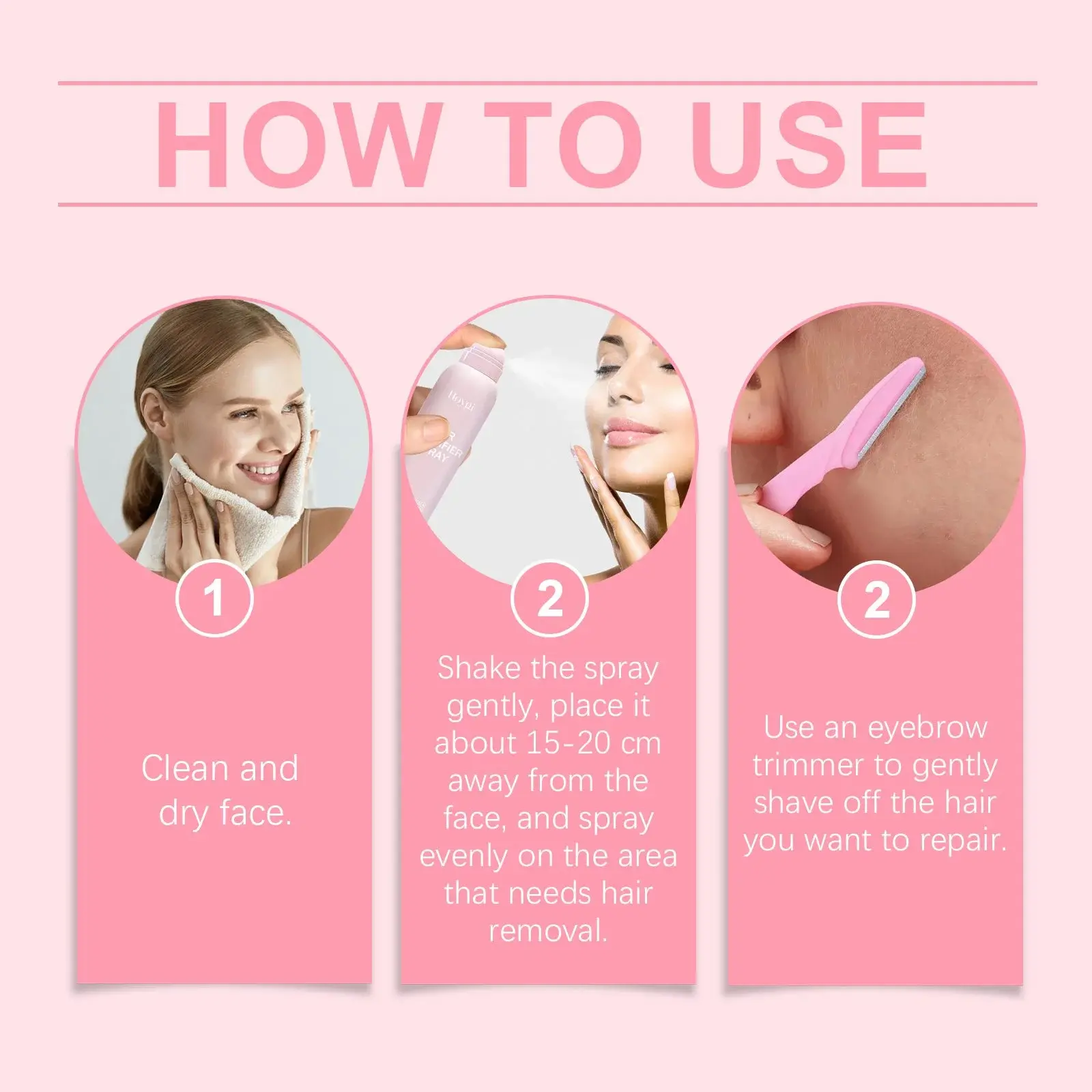 Facial Hair Softening Spray for Gentle Pre-Hair Removal - Hoygi 4 HOA05 A119 100 PK1 005