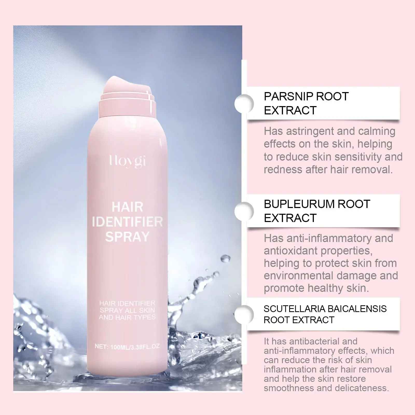 Facial Hair Softening Spray for Gentle Pre-Hair Removal - Hoygi 5 HOA05 A119 100 PK1 006