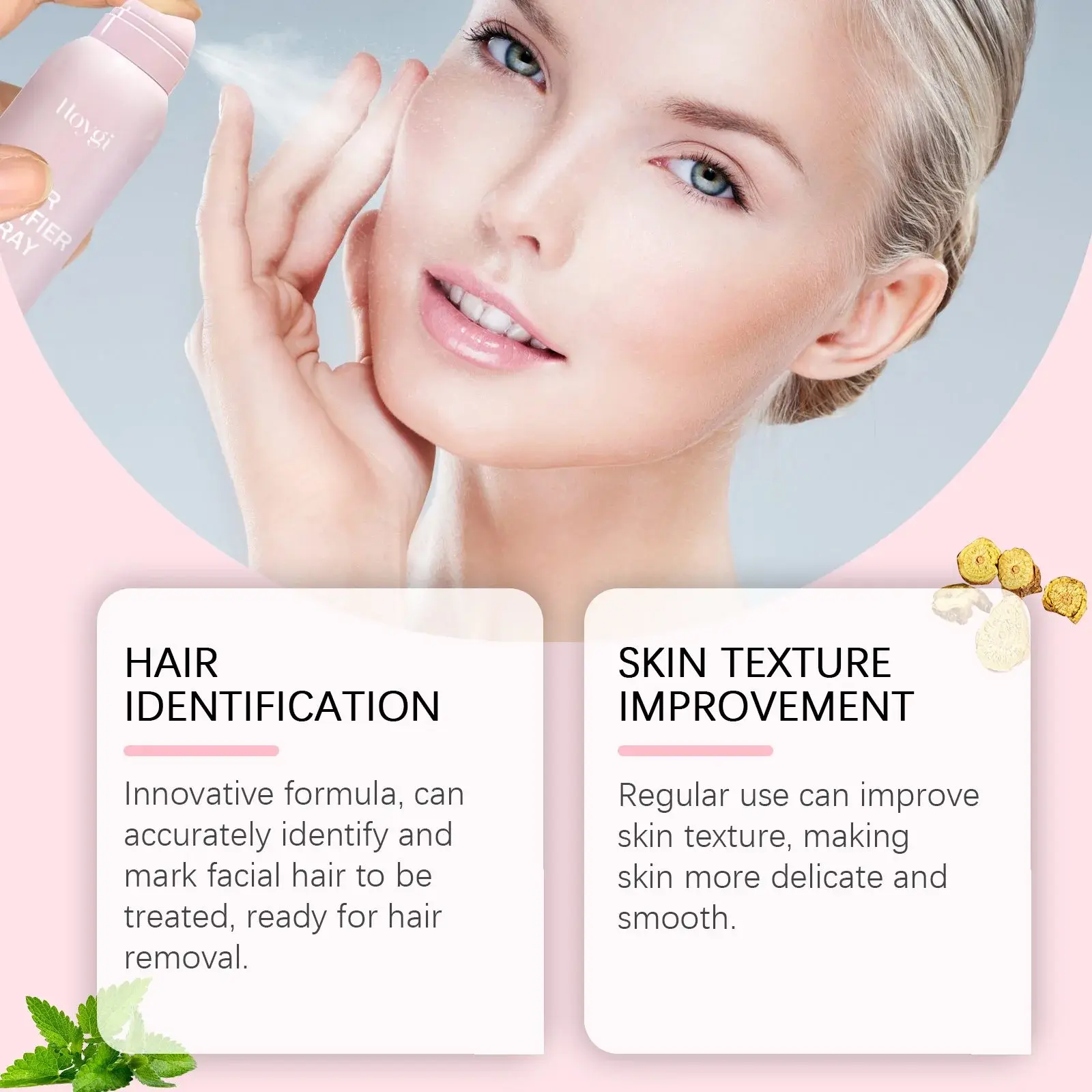 Facial Hair Softening Spray for Gentle Pre-Hair Removal - Hoygi 6 HOA05 A119 100 PK1 007