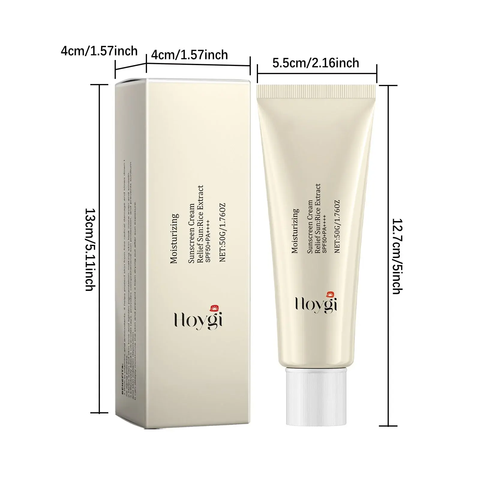 Moisturizing Sunscreen Cream with UV Protection for Face & Body - Hoygi 1 HOA05 A124 50 WH1 002