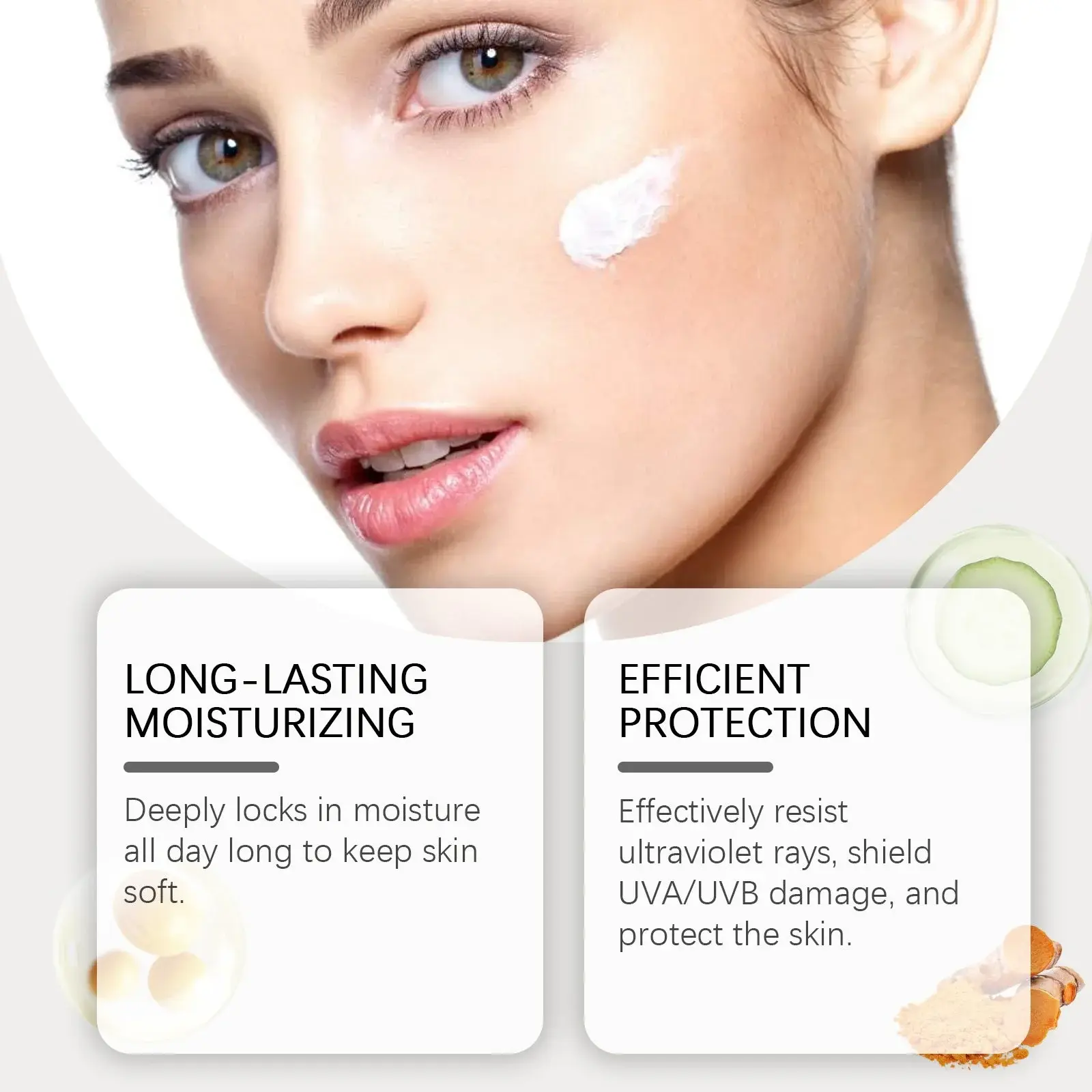 Moisturizing Sunscreen Cream with UV Protection for Face & Body - Hoygi 6 HOA05 A124 50 WH1 007