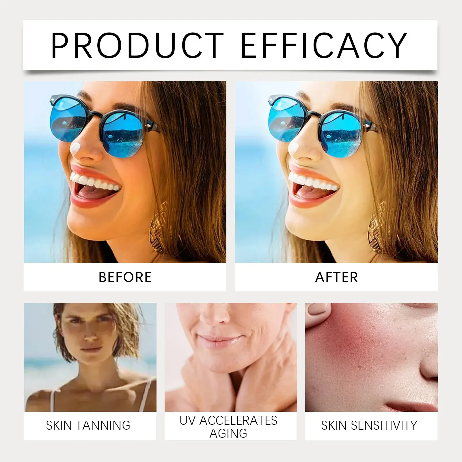 Moisturizing Sunscreen Cream with UV Protection for Face & Body - Hoygi 9 HOA05 A124 50 WH1 010