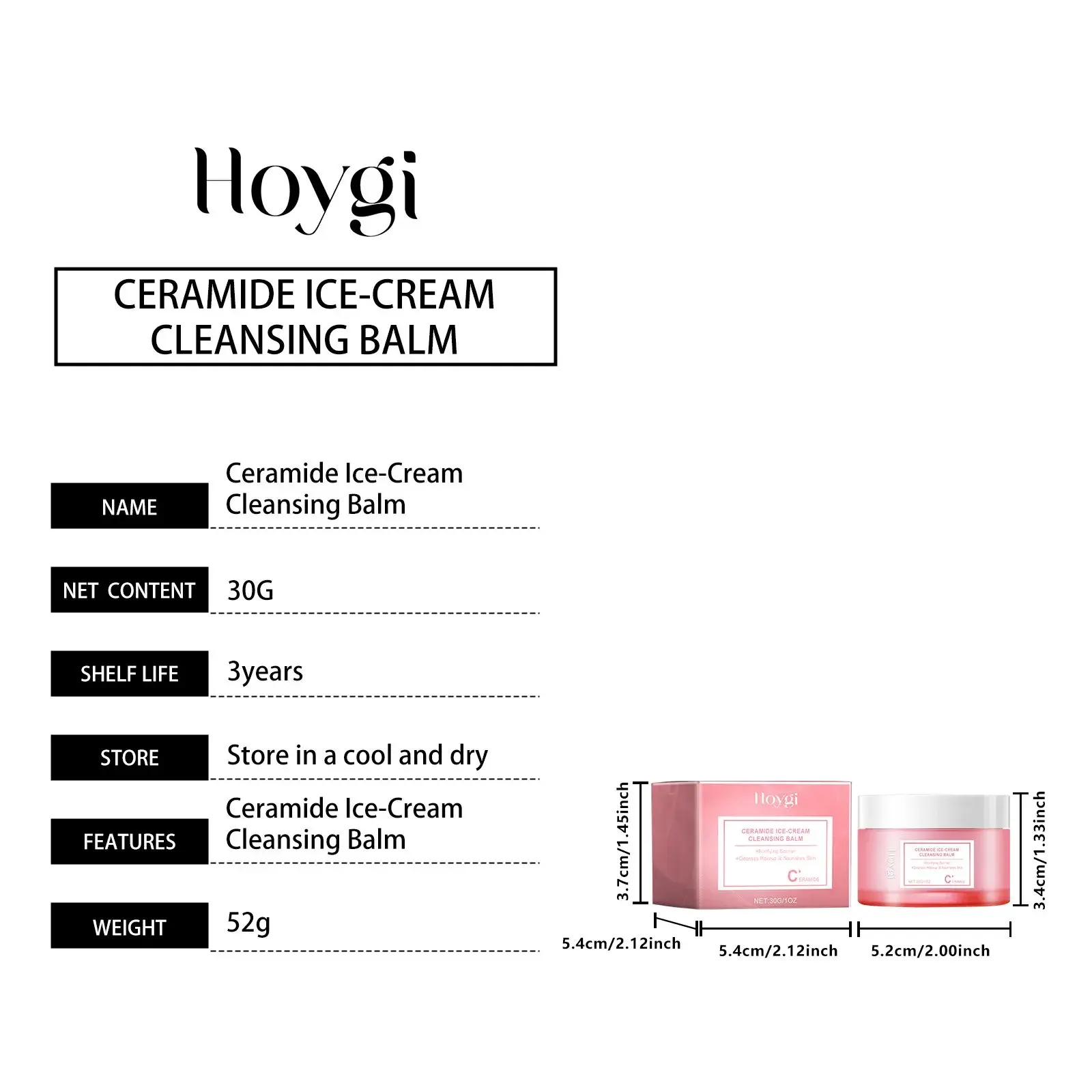 Hoygi Gentle Cleansing Moisturizing Makeup Remover with Vitamin E 1 HOA05 A161 30 WH2 001