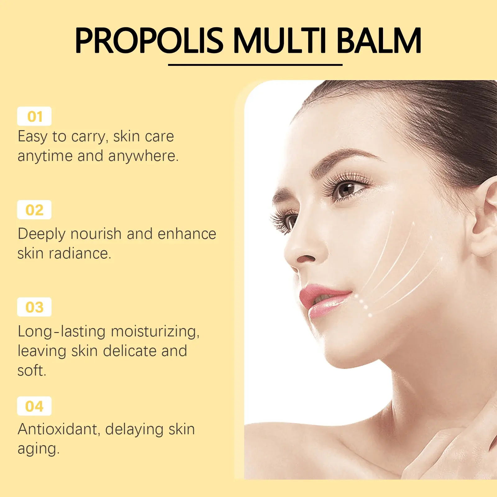 Propolis Moisturizer Stick for Dry Skin - Long-Lasting Hydration 5 HOA05 A169 7 BK1 005
