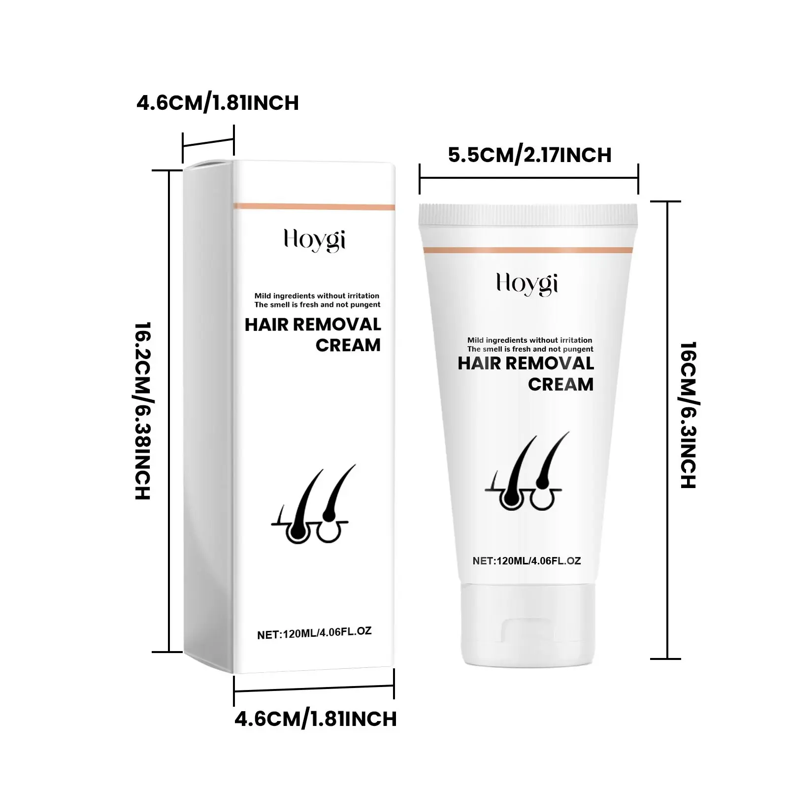Gentle Hair Removal Cream for Men & Women - Moisturizing Formula 1 HOA06 A004 120 WH1 002