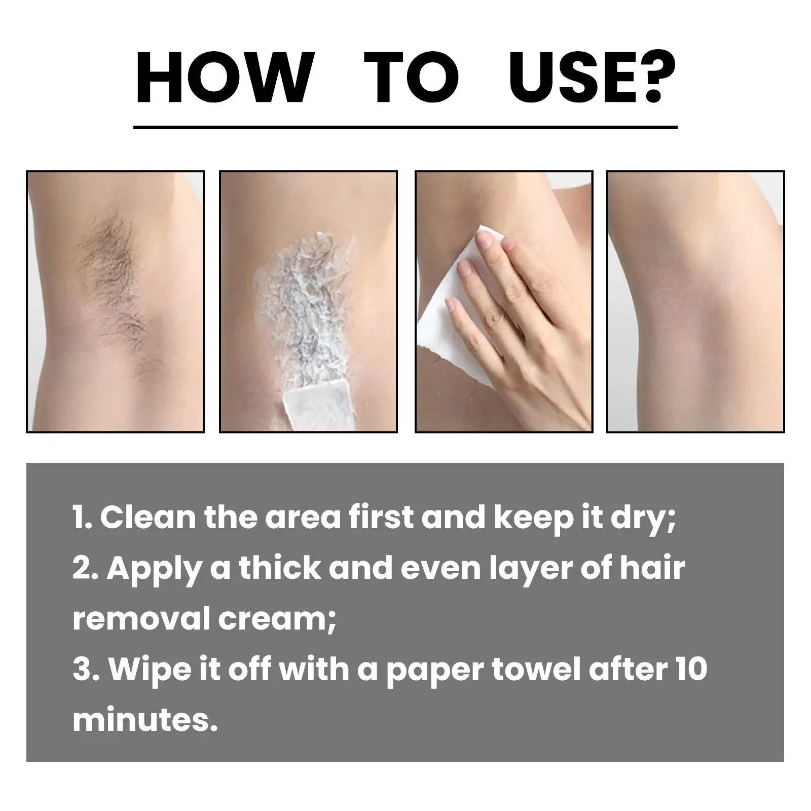 Gentle Hair Removal Cream for Men & Women - Moisturizing Formula 4 HOA06 A004 120 WH1 005