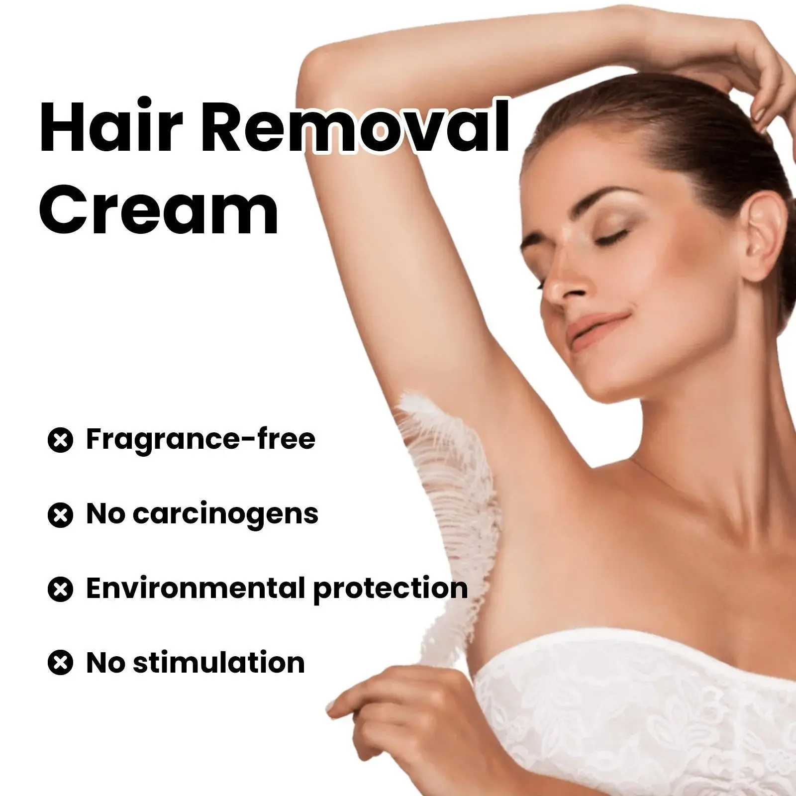 Gentle Hair Removal Cream for Men & Women - Moisturizing Formula 8 HOA06 A004 120 WH1 009
