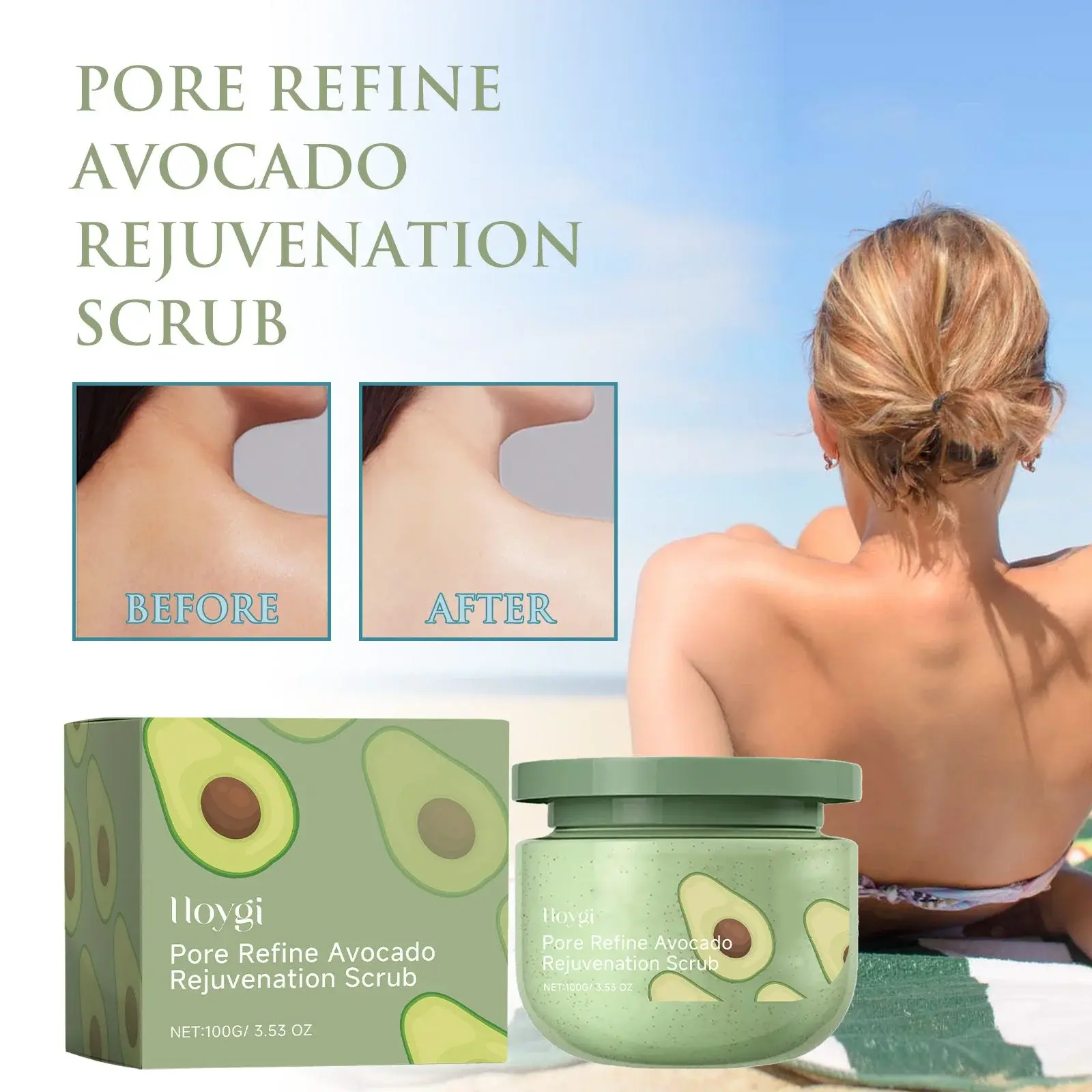 Avocado Ice Cream Body Scrub - Exfoliating Dead Skin Cleanser 8 HOA06 A011 100 GN1 009