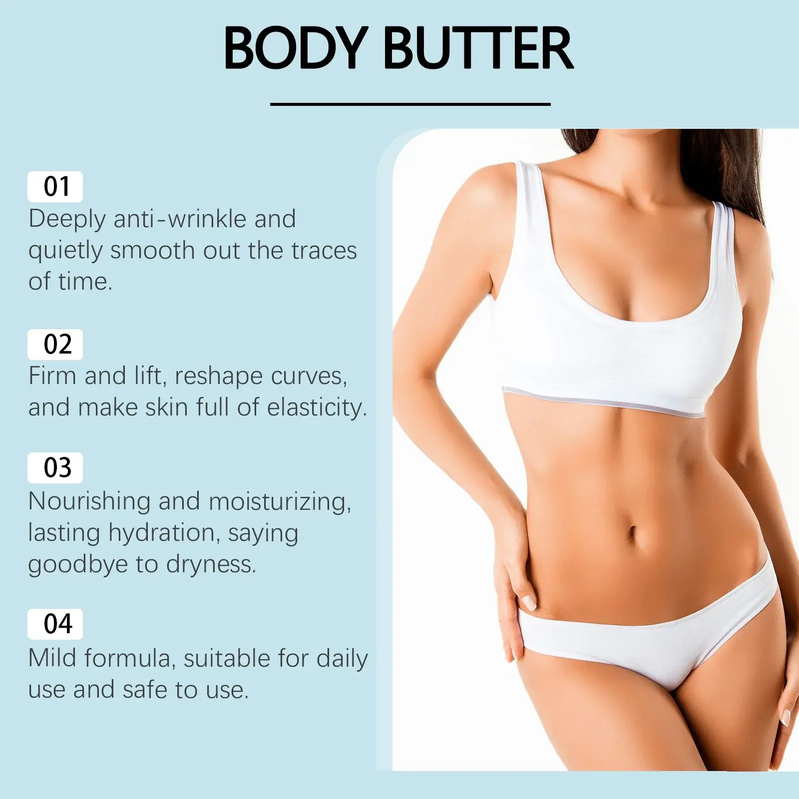 Anti-Wrinkle Firming Body Butter - Hydrating Hyaluronic Acid Cream 4 HOA06 A017 100 BU1 004