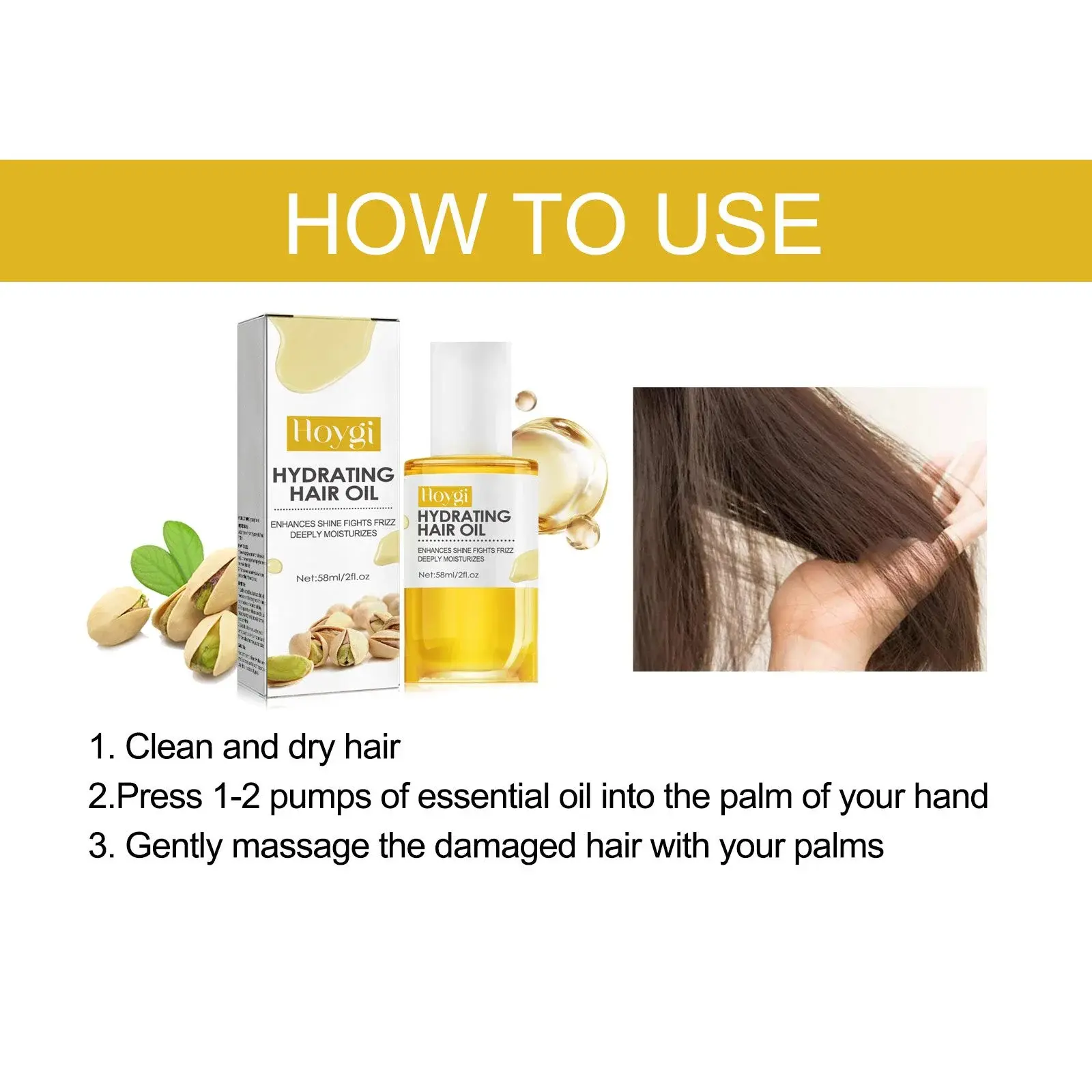 Brazilian Nourishing Hair Oil - Frizz Control & Split End Repair 4 HOA09 A003 58 WH1 1019