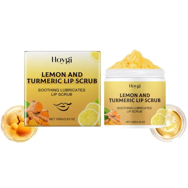 Hoygi Turmeric Lemon Lip Scrub - Exfoliating & Hydrating Lip Care
