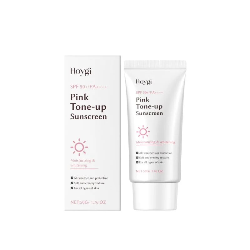 Hoygi Pink Brightening Moisturizing Sunscreen Cream - Broad Spectrum UVA/UVB Protection